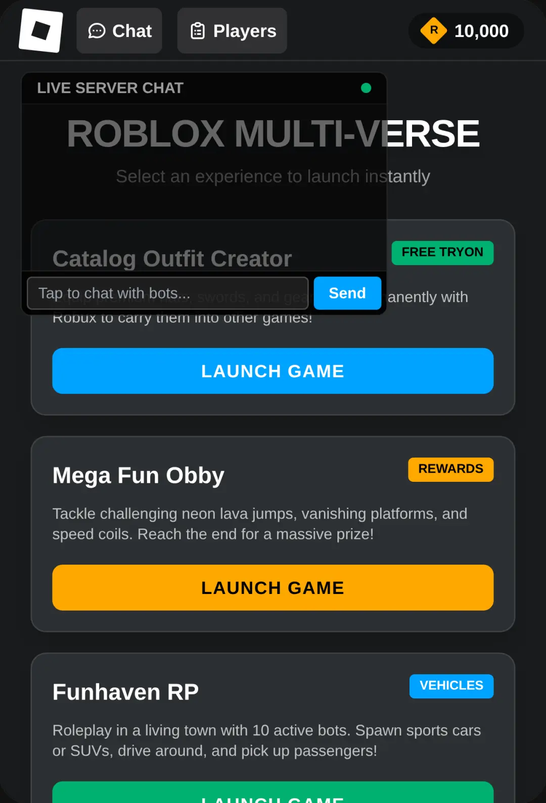 Roblox Multi-Experience Hub cover