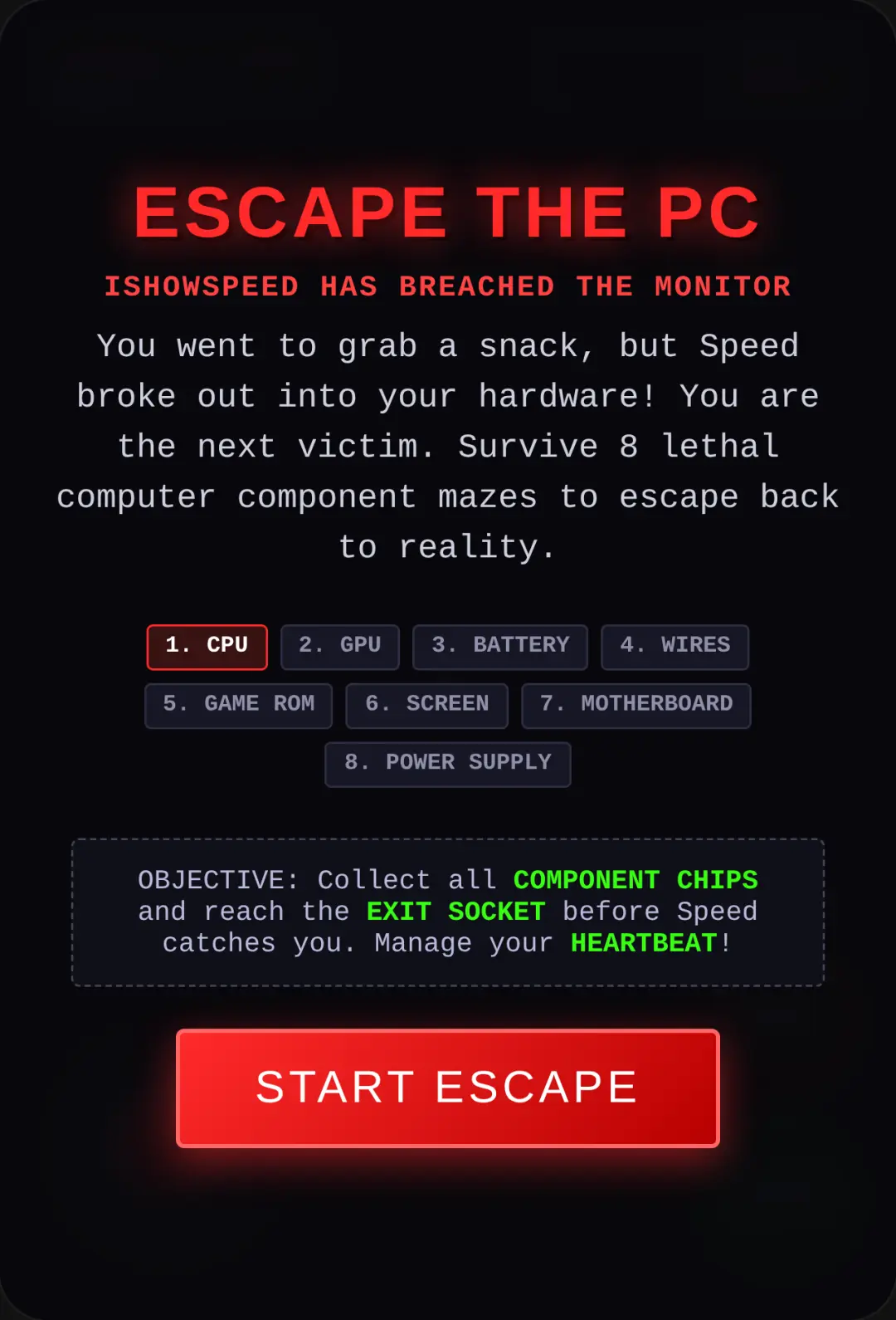 Escape the PC: iShowSpeed Horror cover