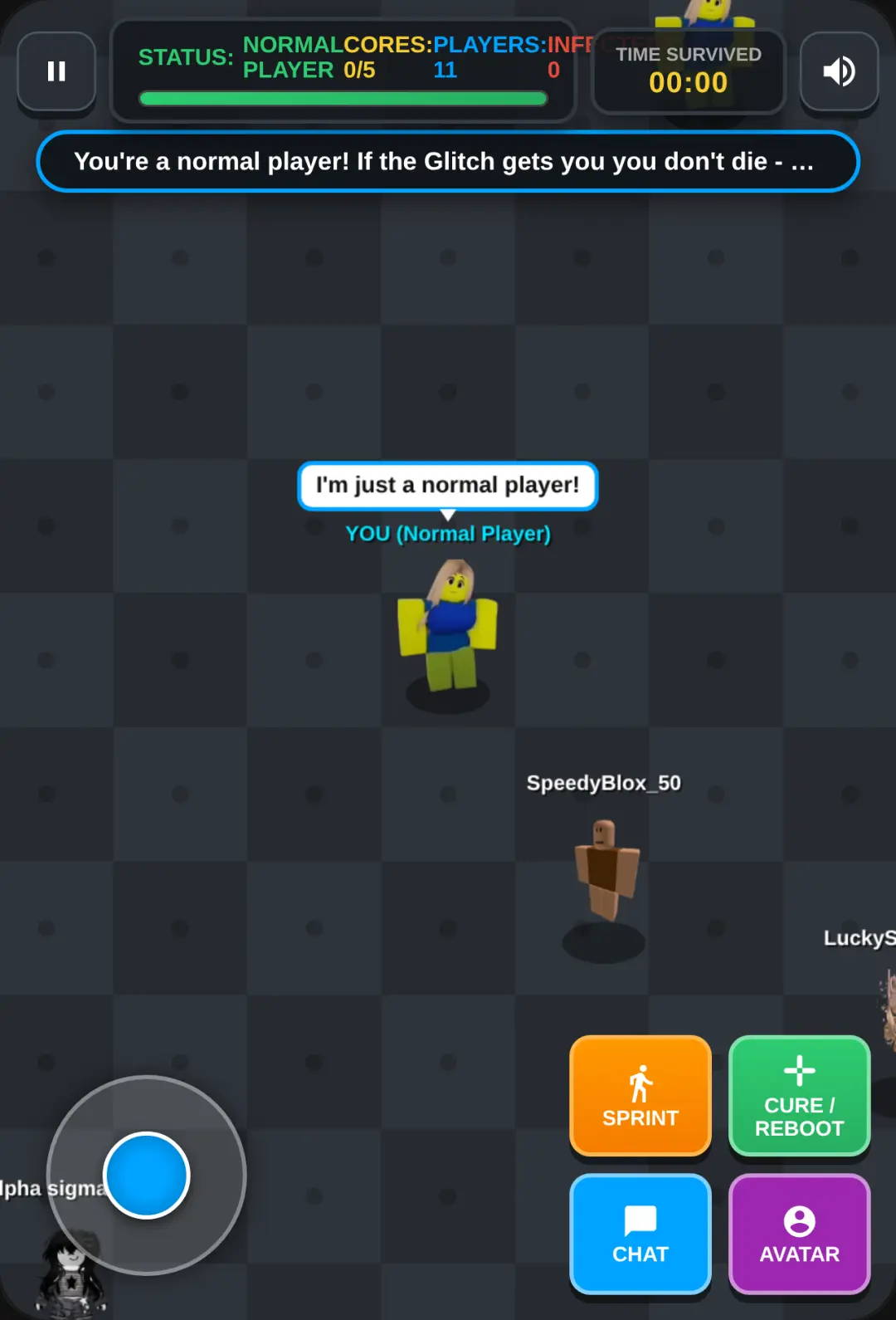 Roblox: Glitch Monster Survival - Normal Player