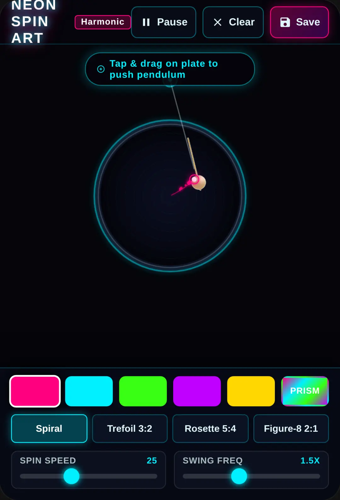 Neon Spin Art — Harmonic Pendulum cover