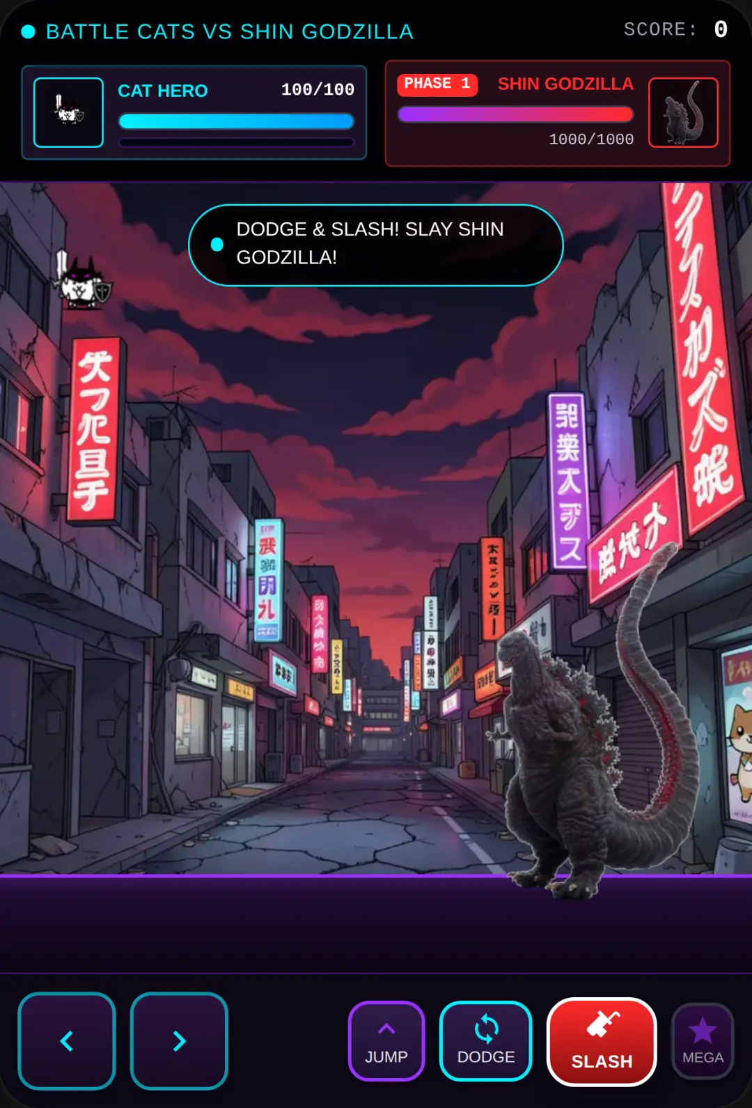 Battle Cats vs Shin Godzilla cover