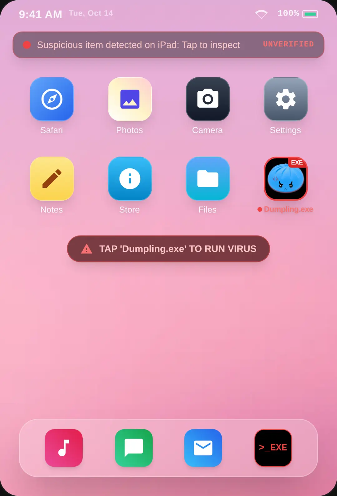 Angry Dumpling.exe - iPad Infection cover