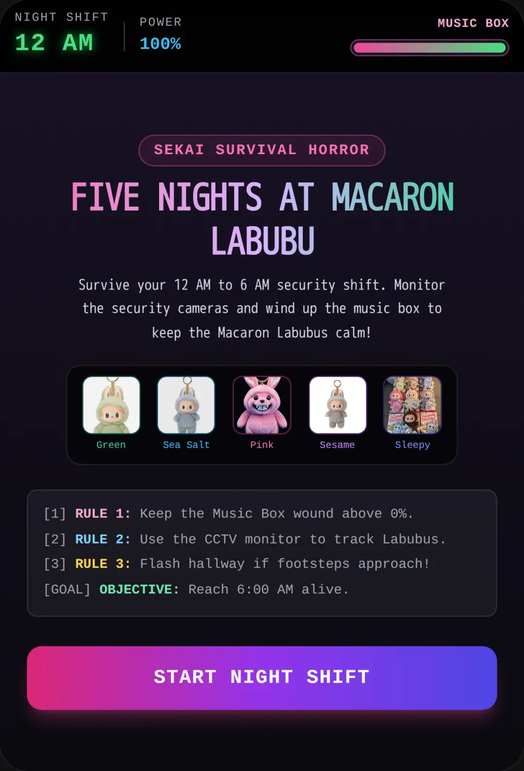Five Nights at Macaron Labubu cover