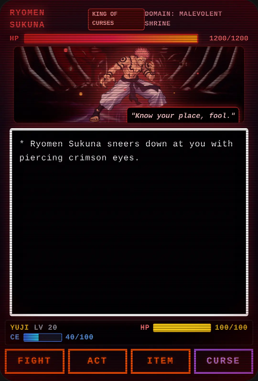 Jujutsu Kaisen x Undertale - Realistic Sukuna Boss Fight cover