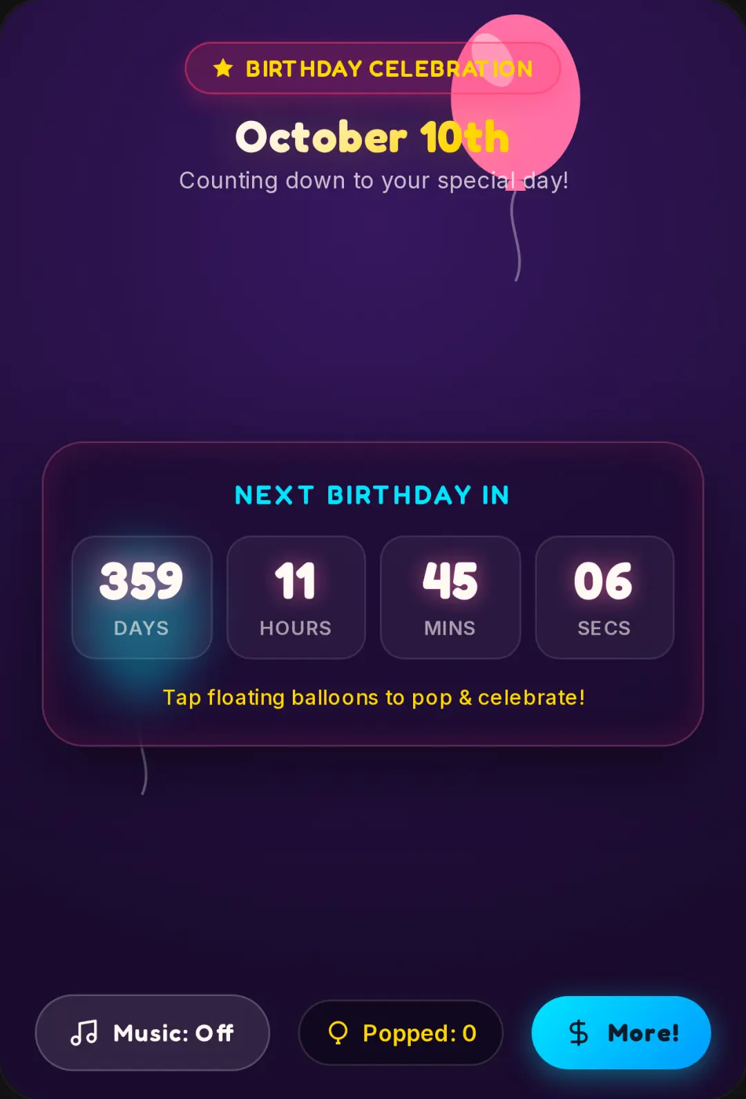 Birthday Countdown cover