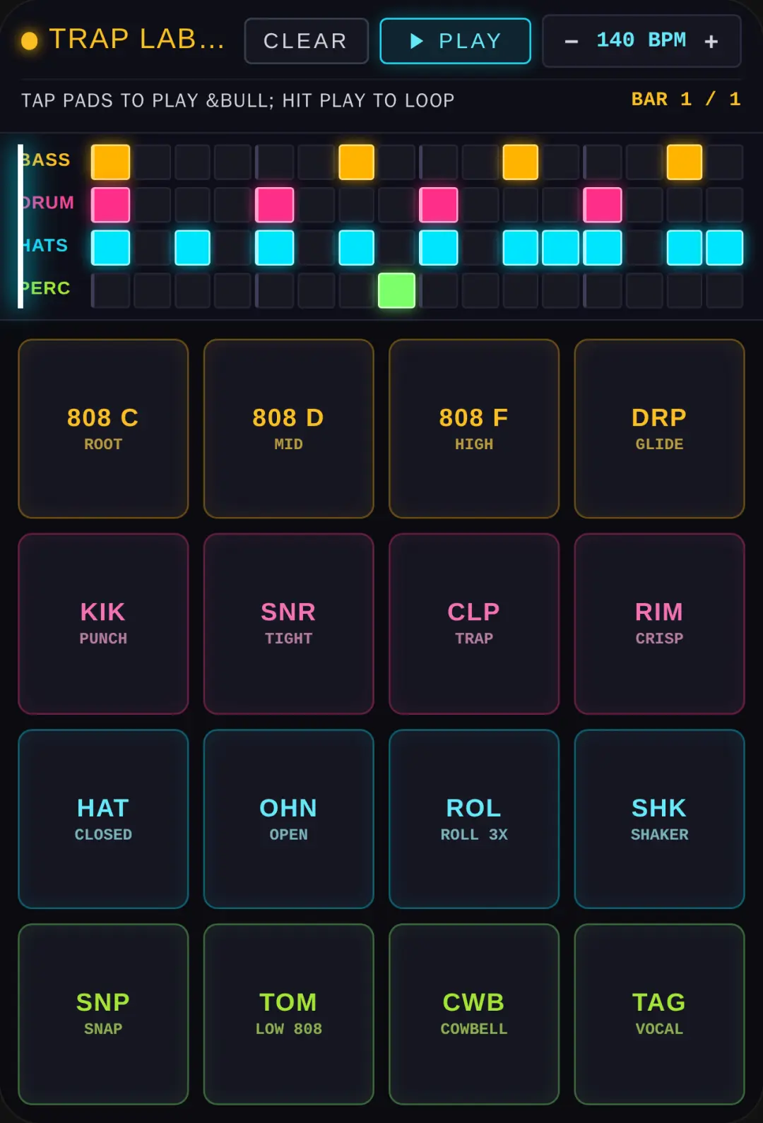 Trap Lab 16 — Beat Pad cover