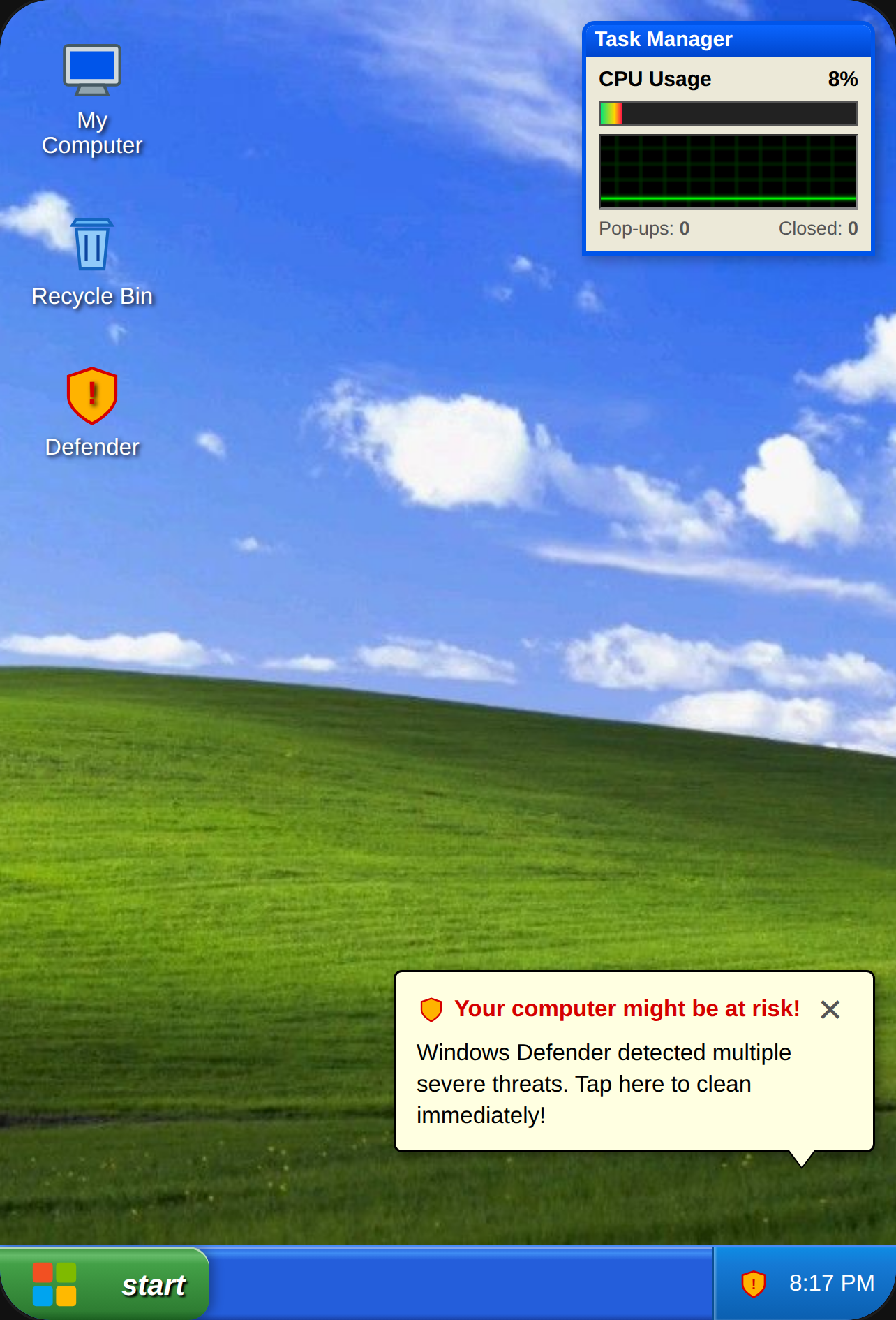 Windows XP Pop-up Panic (R.I.P old phone) cover