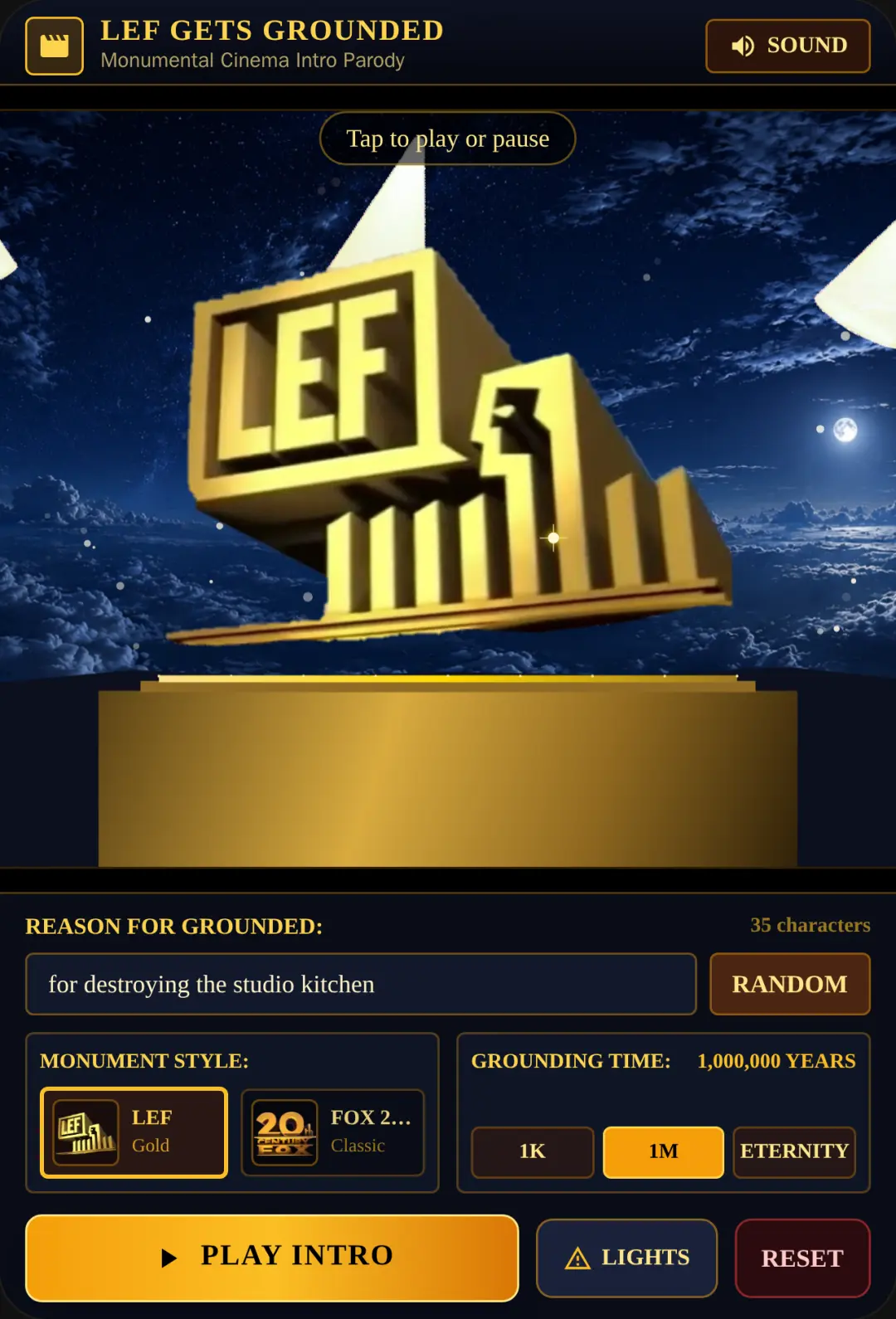 Lef Gets Grounded - Cinema Intro Generator cover