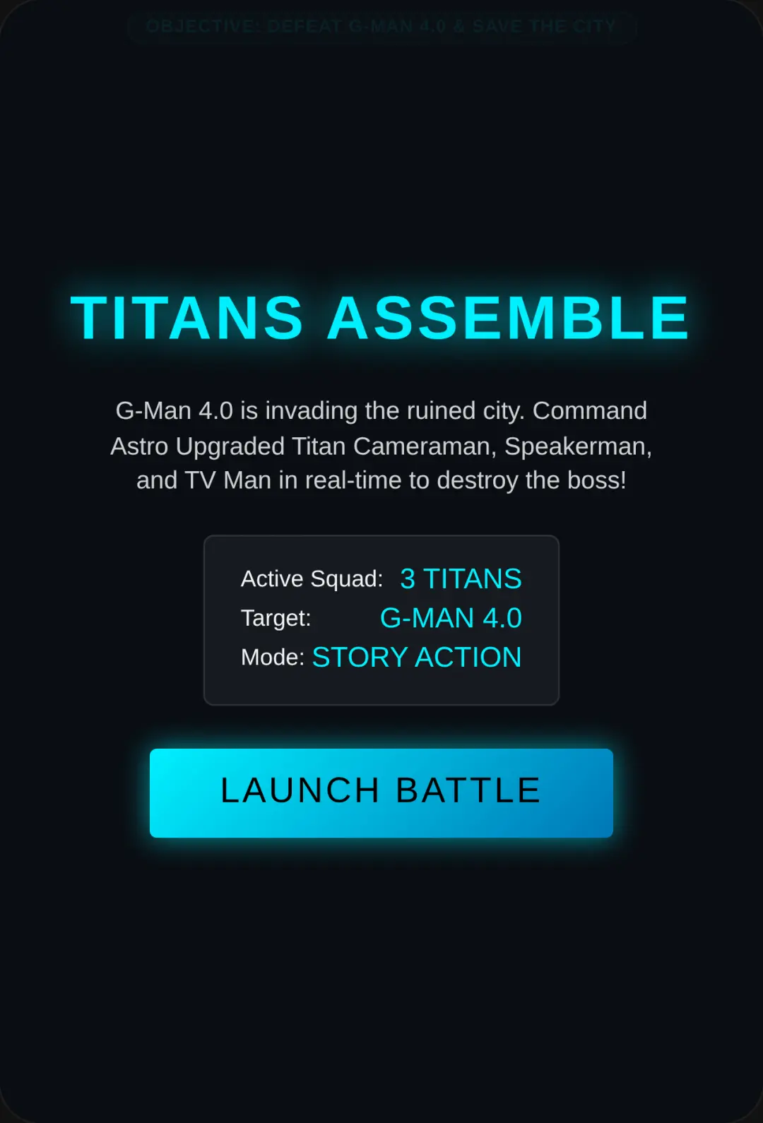 Skibidi Titans vs G-Man 4.0 cover