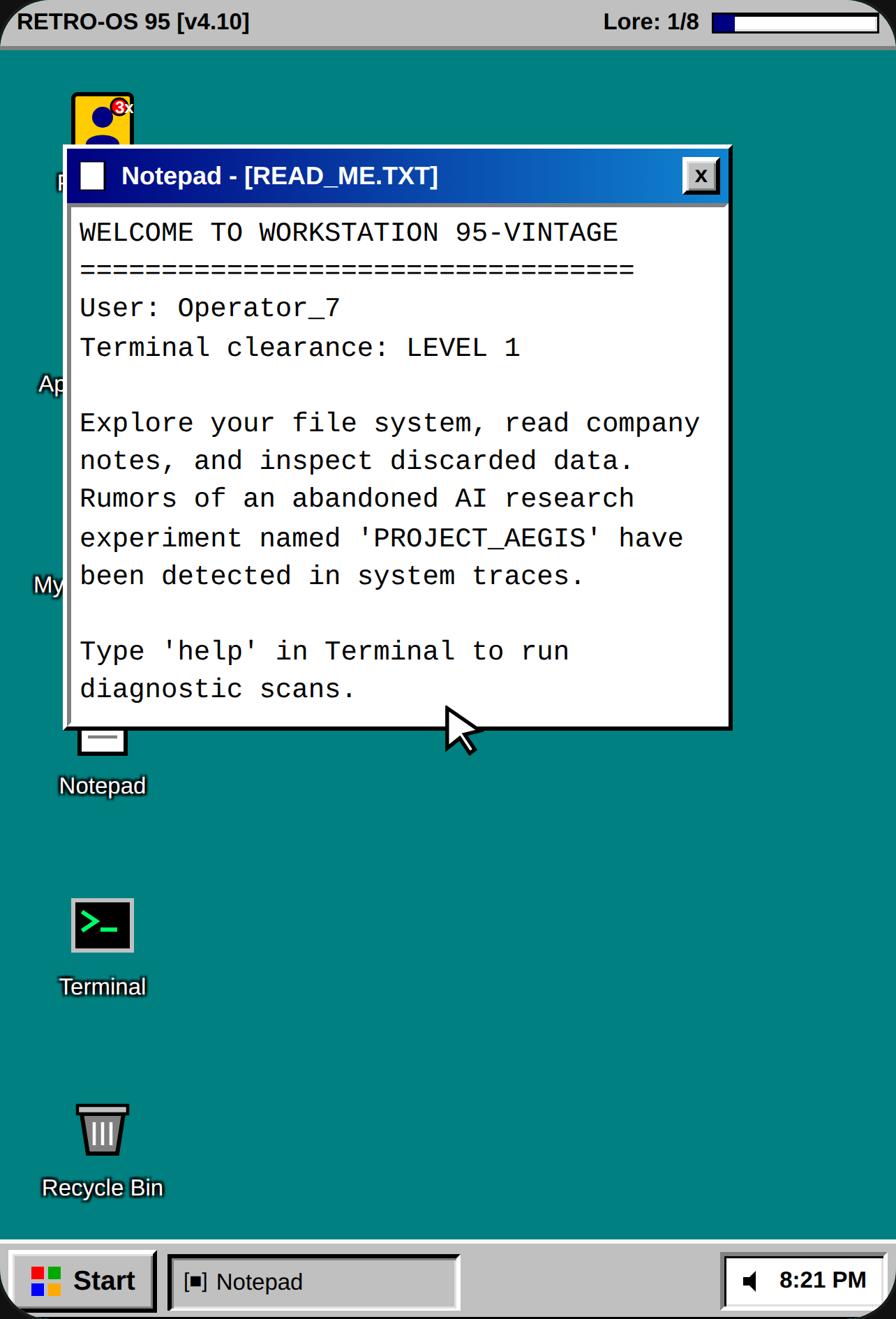 Retro OS 95 Simulator cover