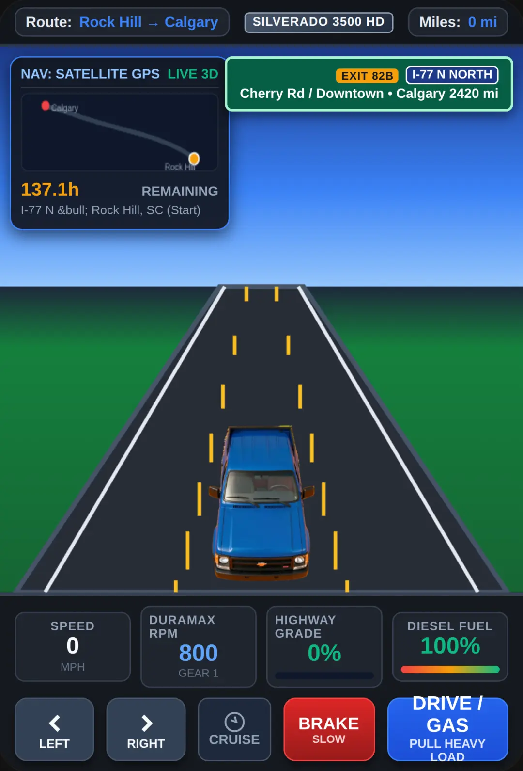Silverado 3500: Rock Hill to Calgary Interstate Simulator cover