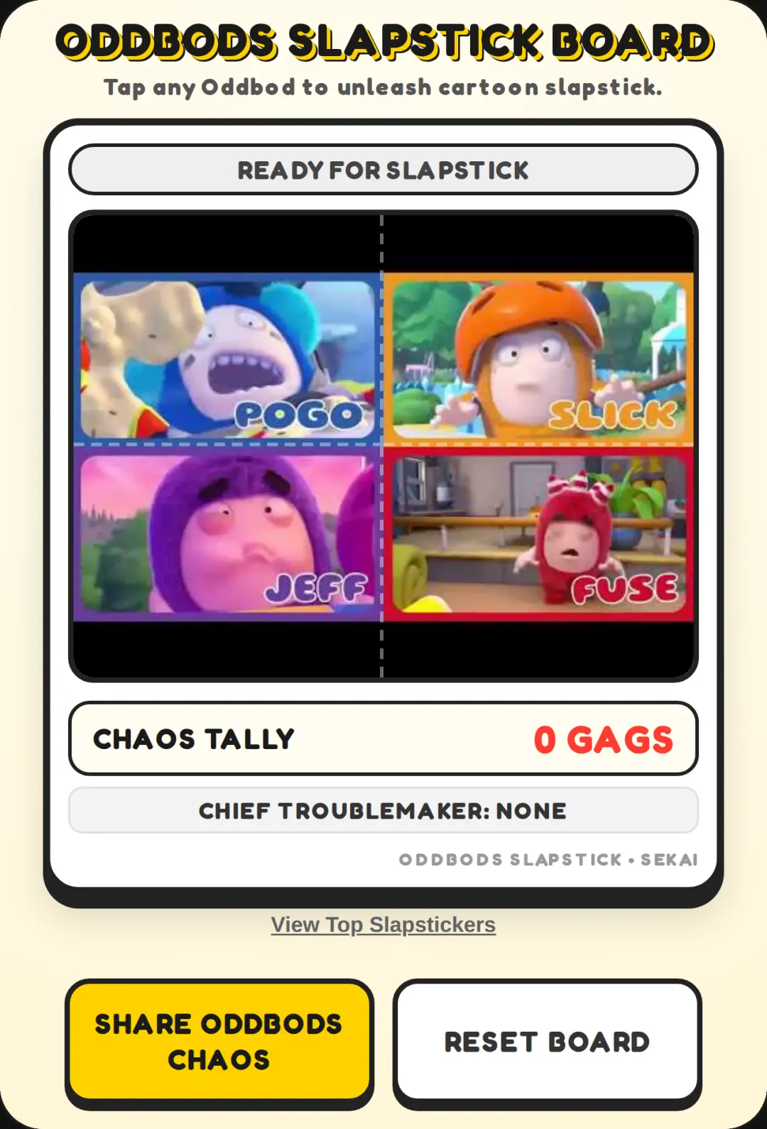 Oddbods 2x2 Slapstick Board cover