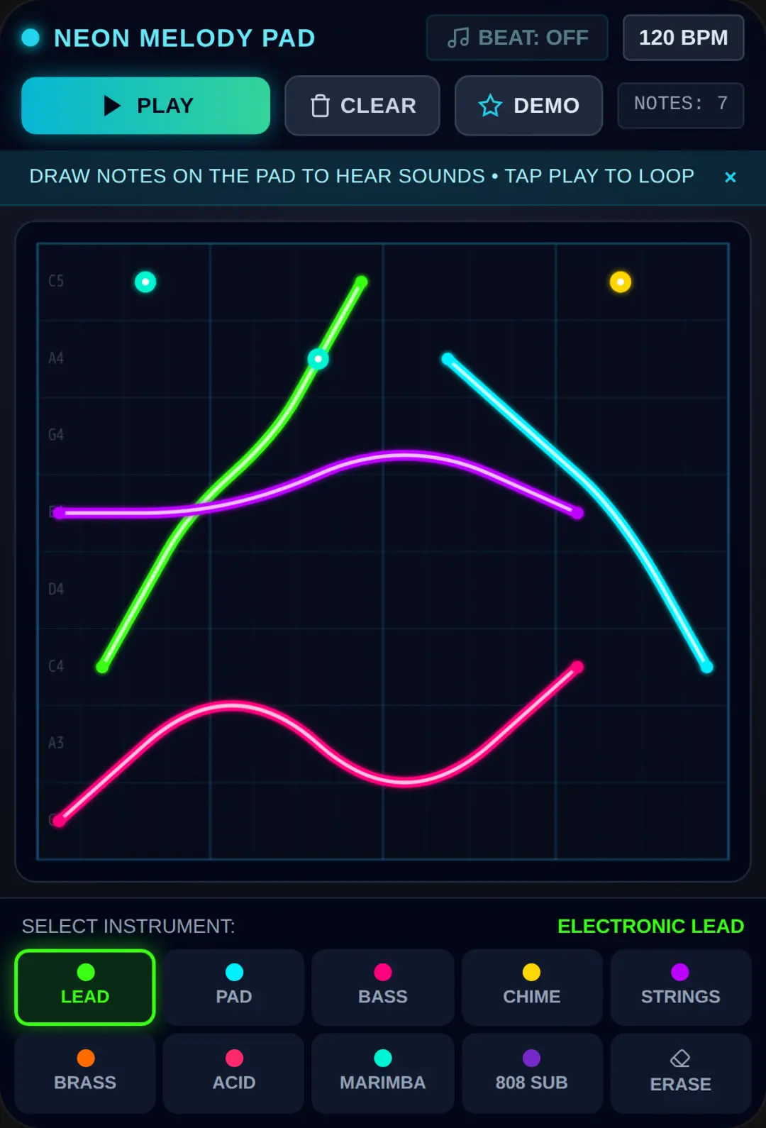 Neon Music Pad Sequencer cover