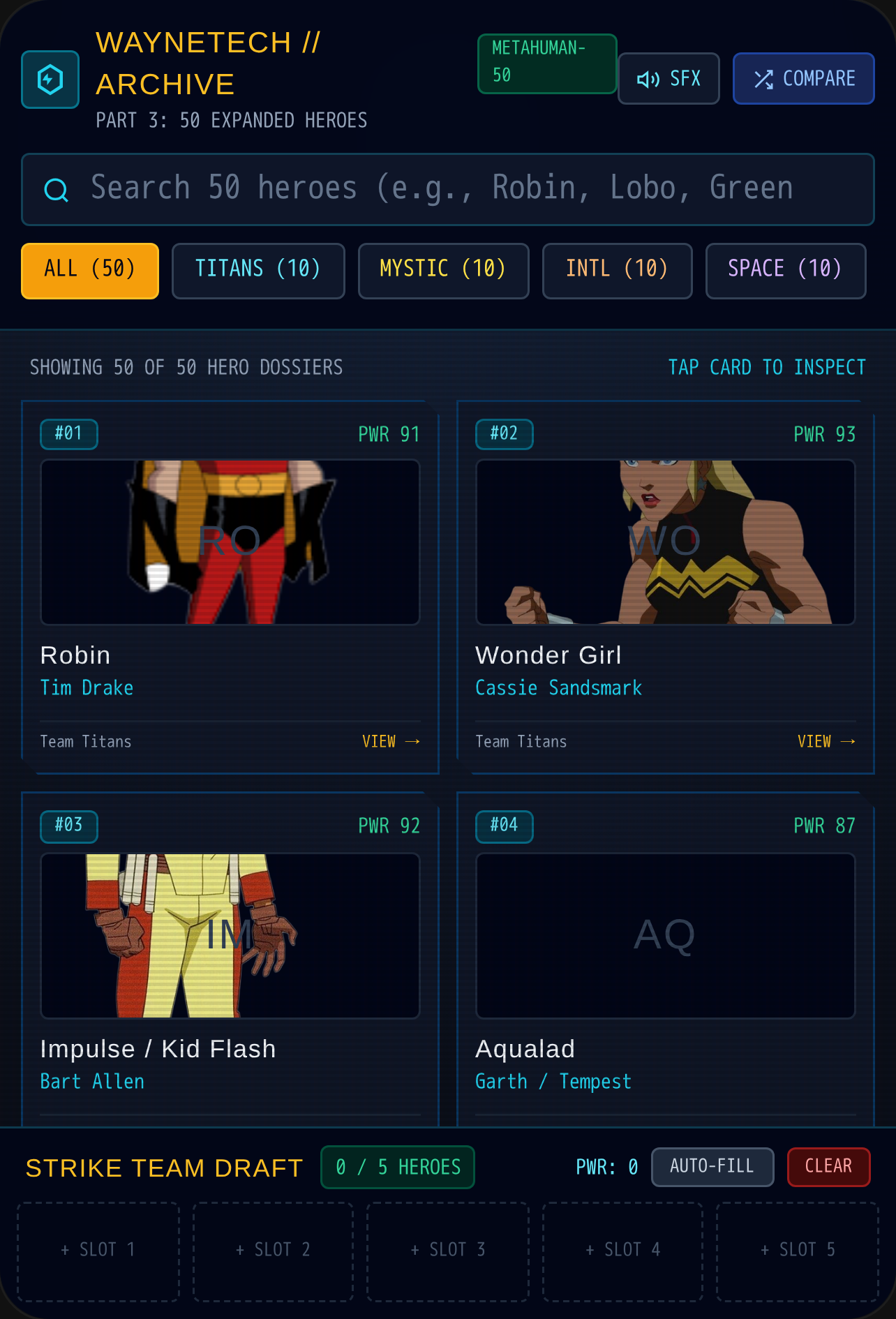 DC Hero Codex // WayneTech Tactical Archive cover