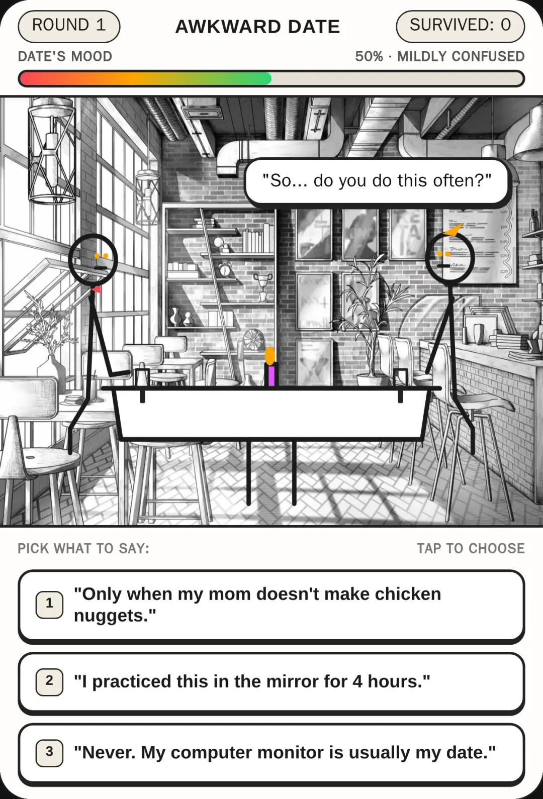 Stick Man Awkward Date cover