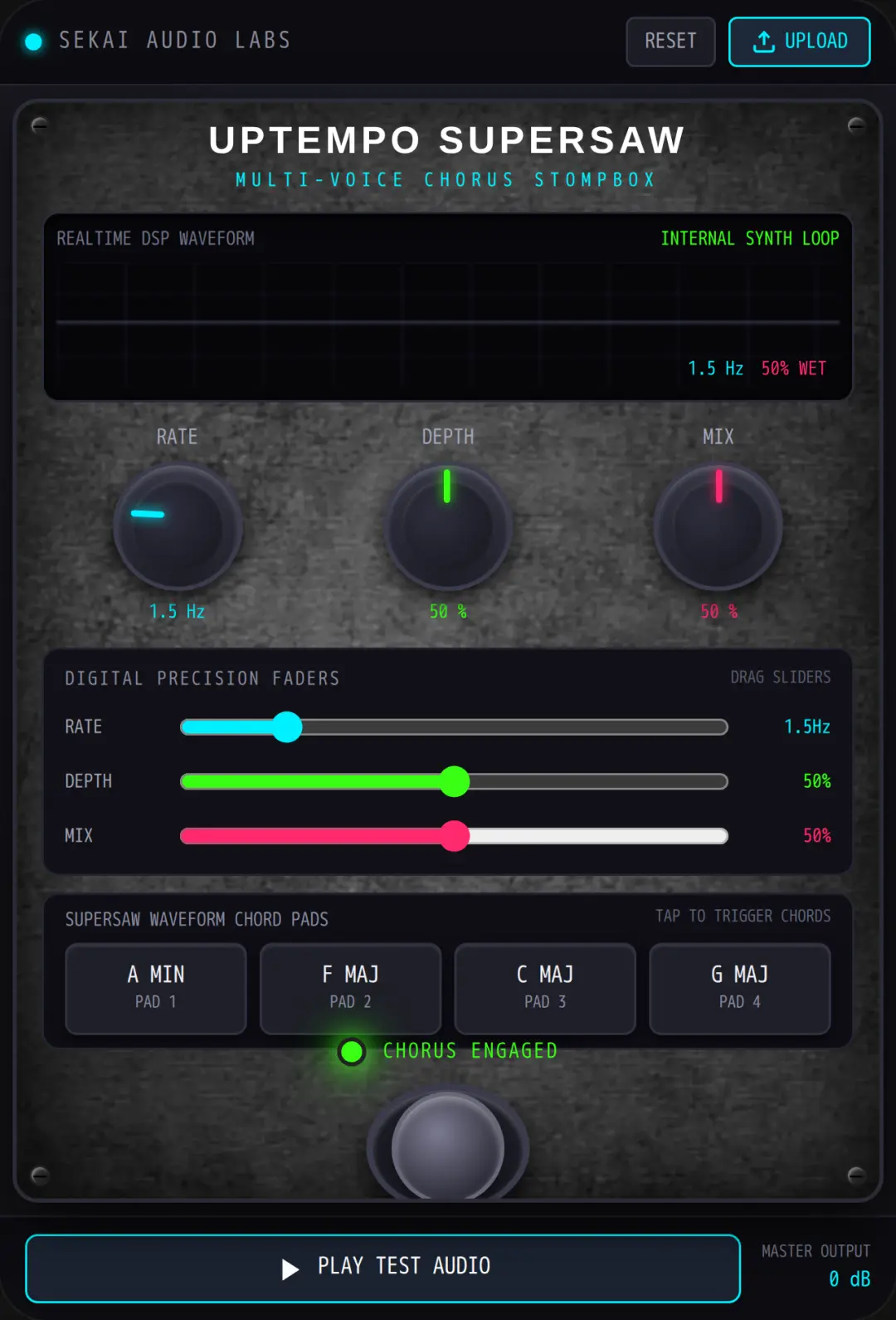 UpTempo SuperSaw Chorus Audio Effect Pedal cover