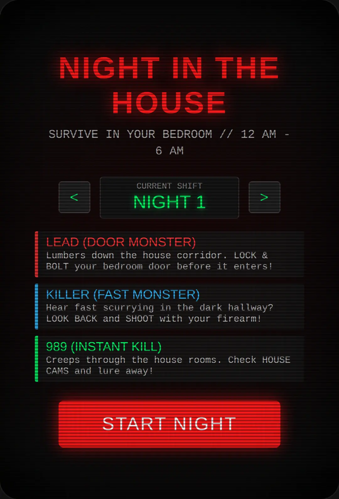 NIGHT IN THE HOUSE: SURVIVE cover
