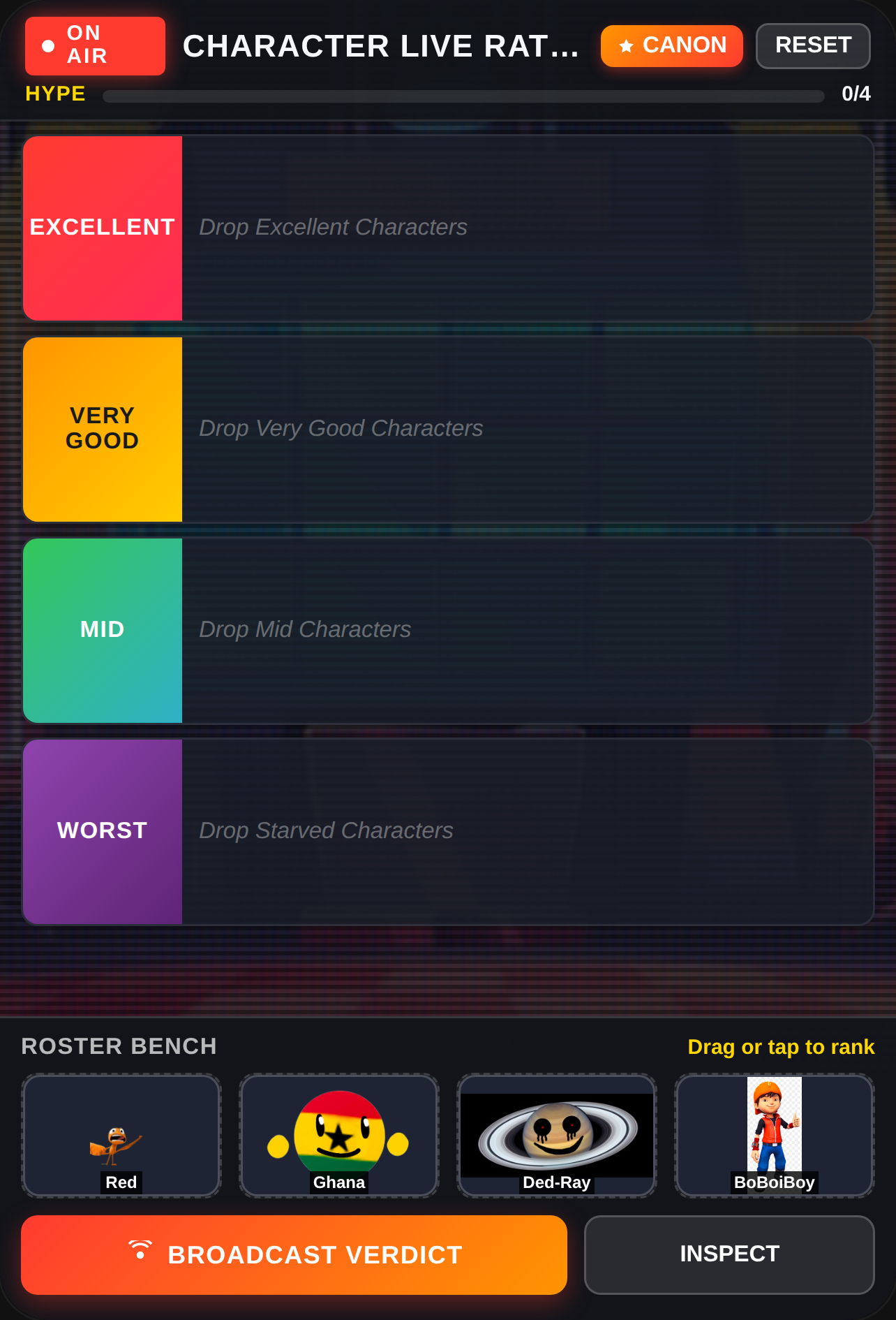 Live Character Tier Broadcast cover