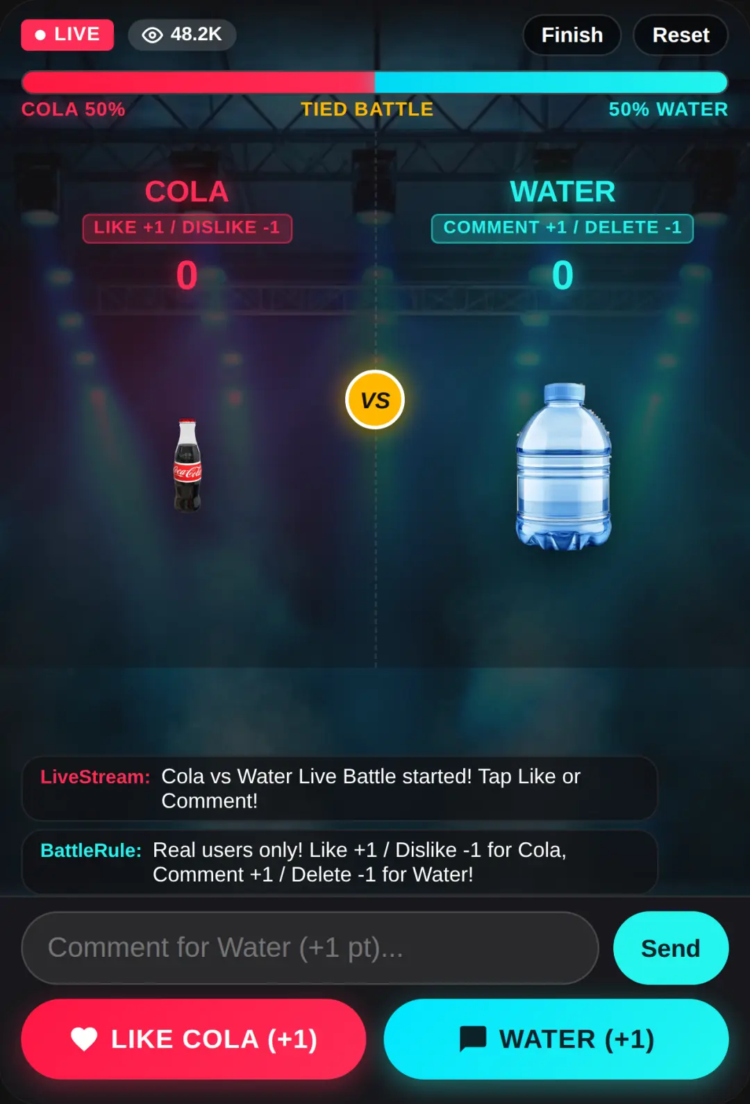 Cola vs Water: Live Battle cover