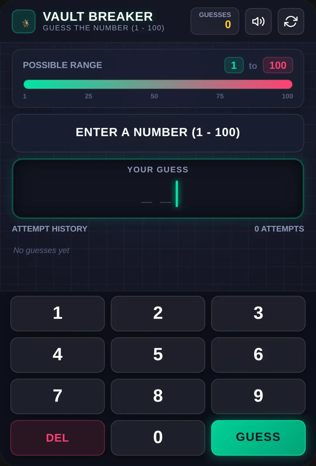 Guess the number get your best score cover