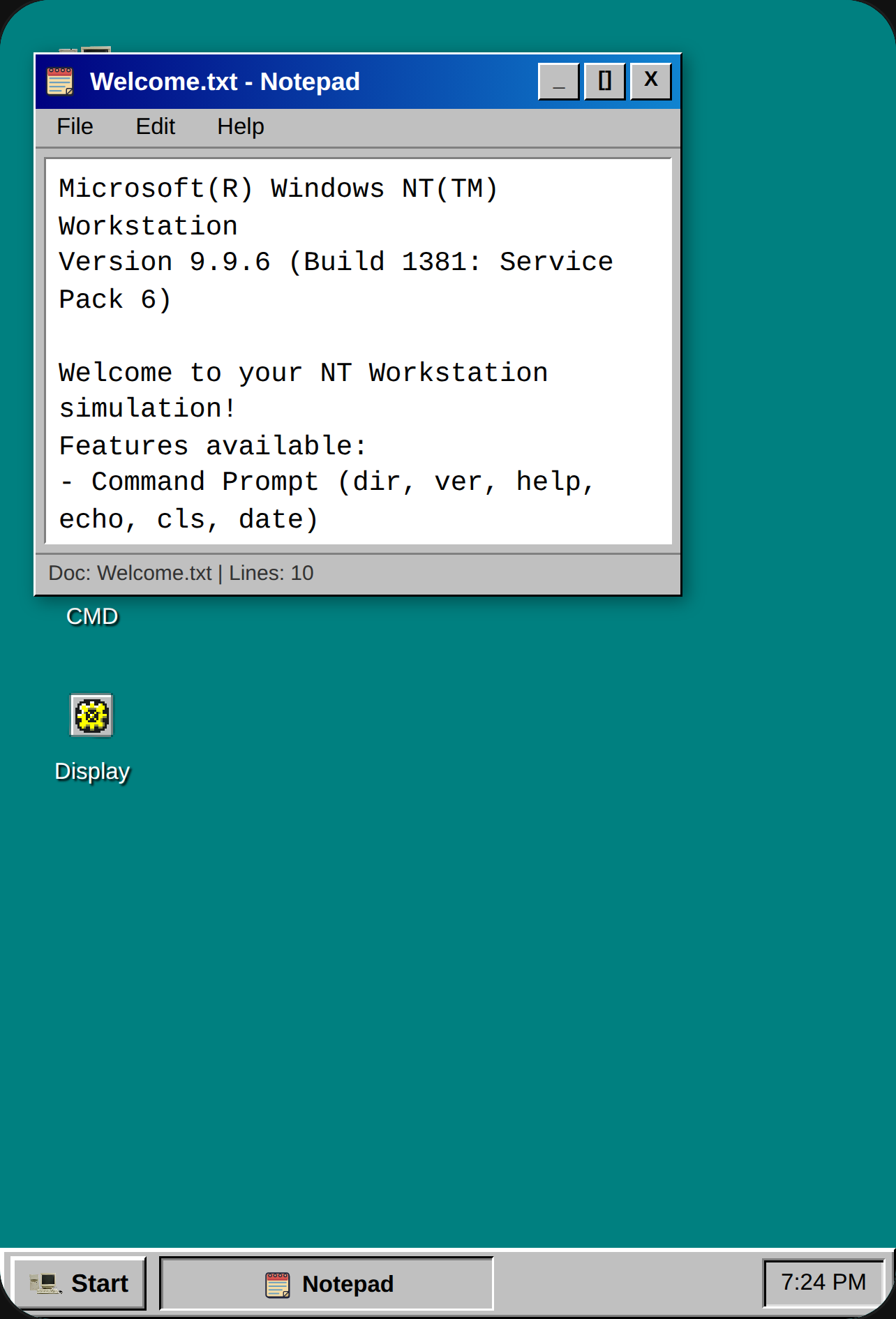 Windows NT Workstation 9.9.6 cover