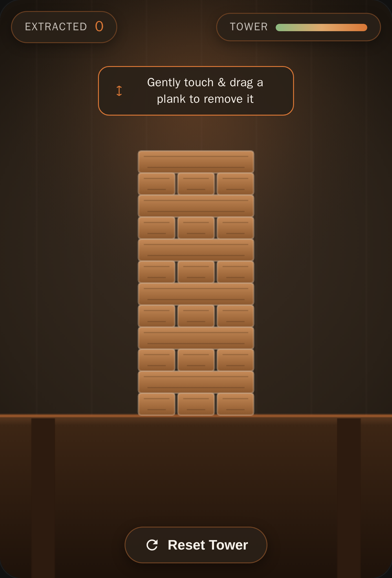 Jenga tower physic cover