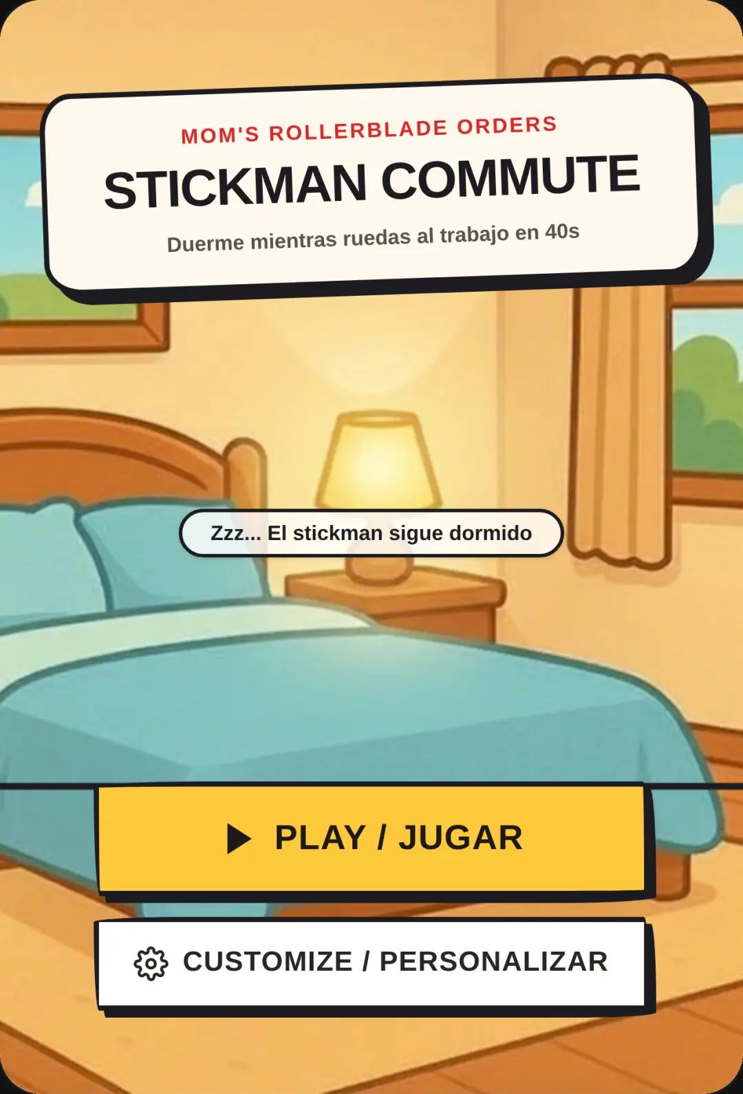 Stickman Commute: Rollerblade Bed cover