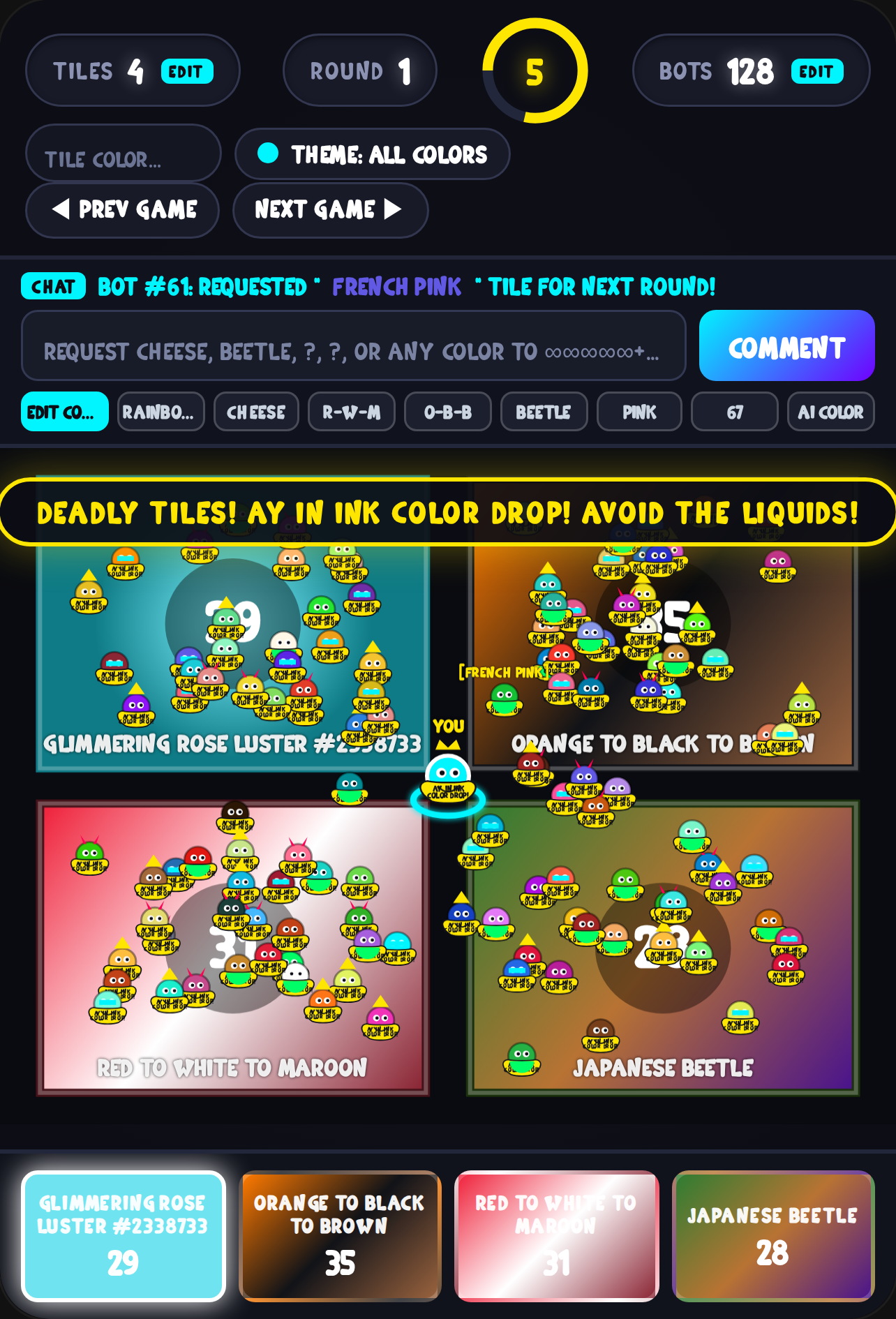 AY In Ink Color Drop! (128 Bots VS 1 Player) cover