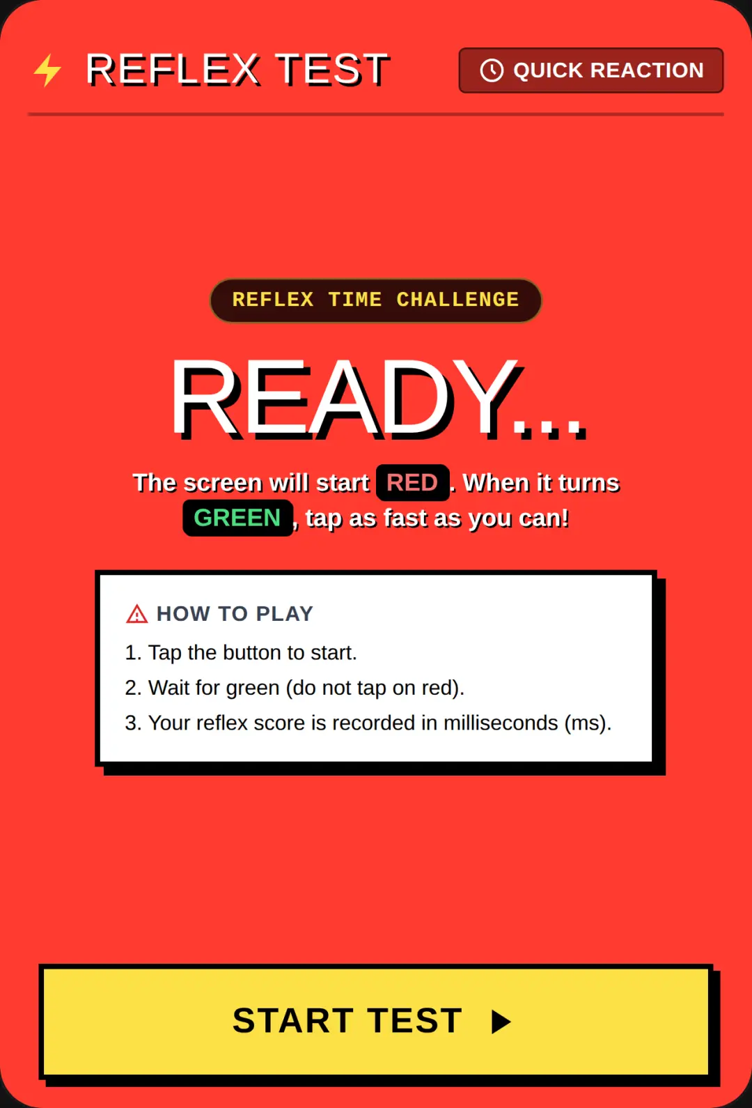 Reflex Test cover