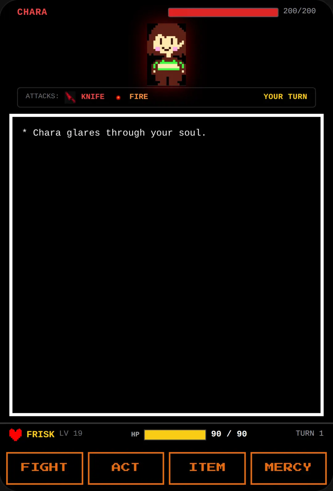 Chara Undertale Boss Battle cover