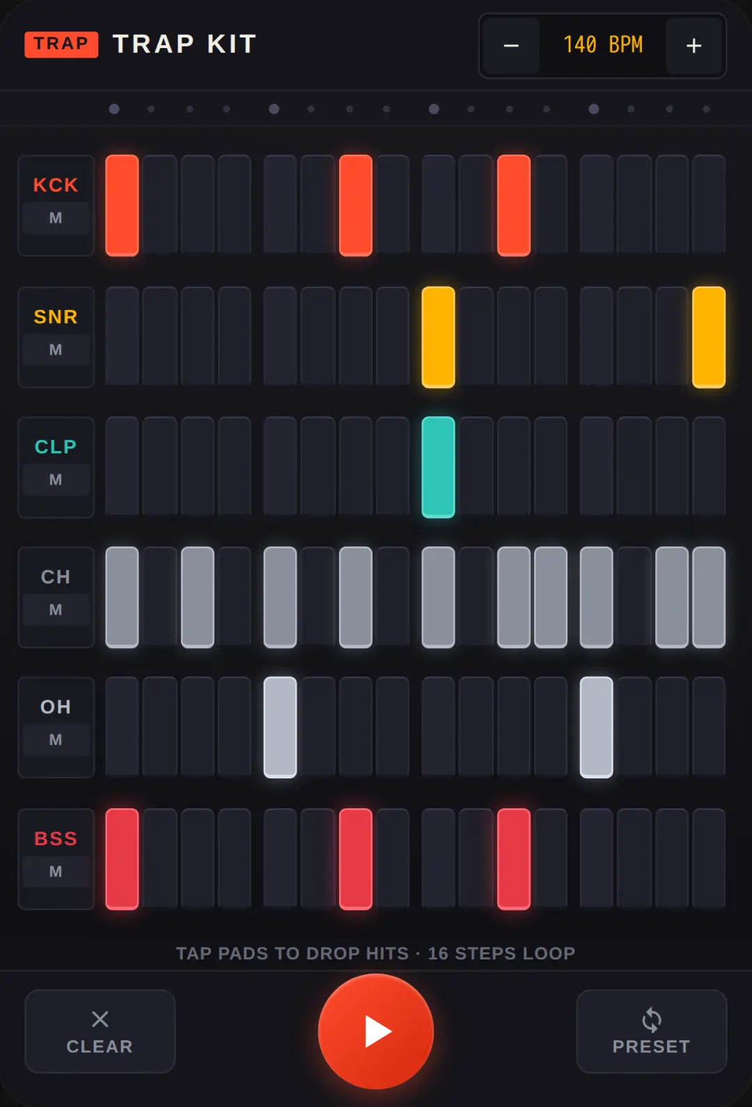 TRAP KIT - 16-Step Beat Pad cover