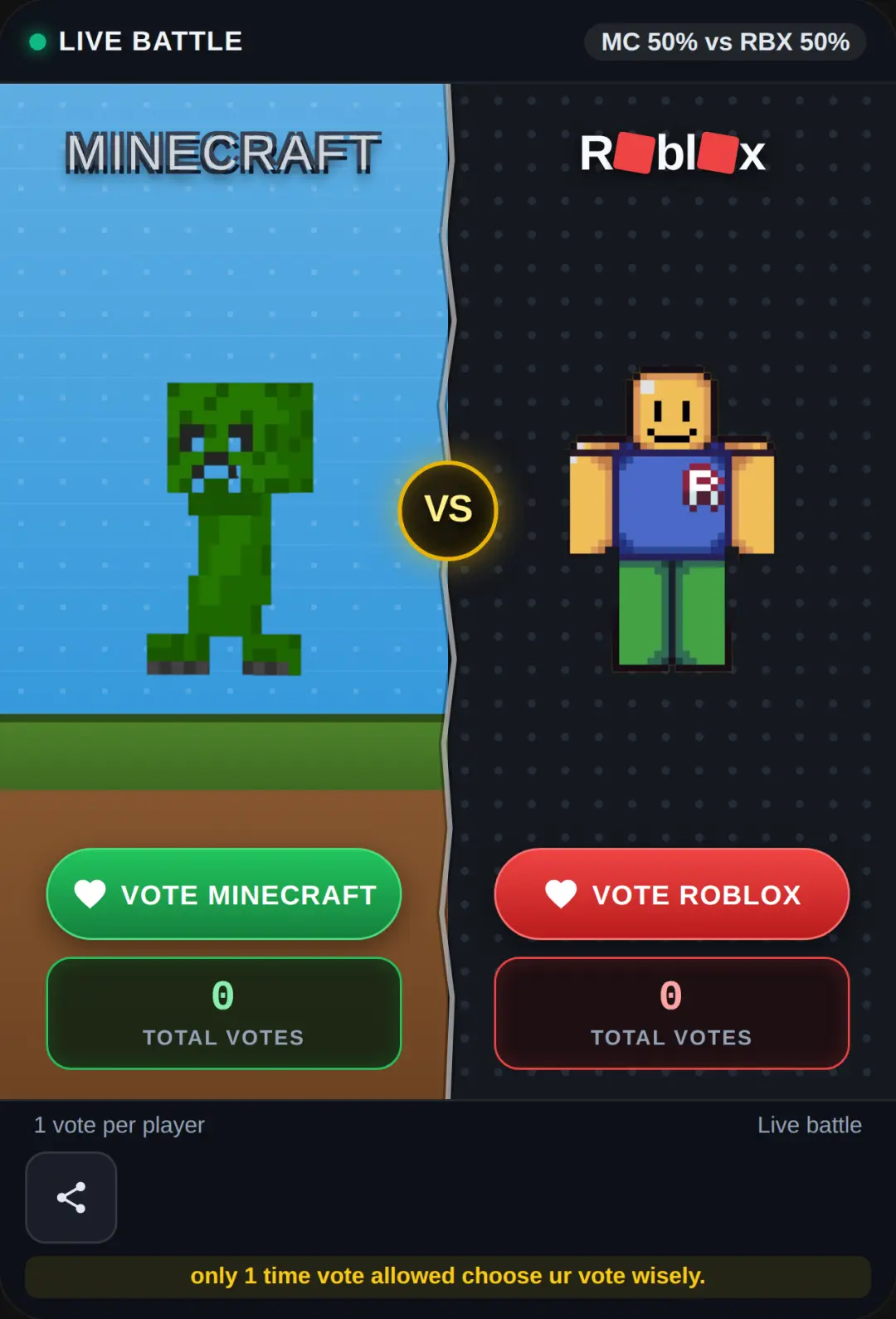 Live Minecraft vs Roblox - check comment💬 cover