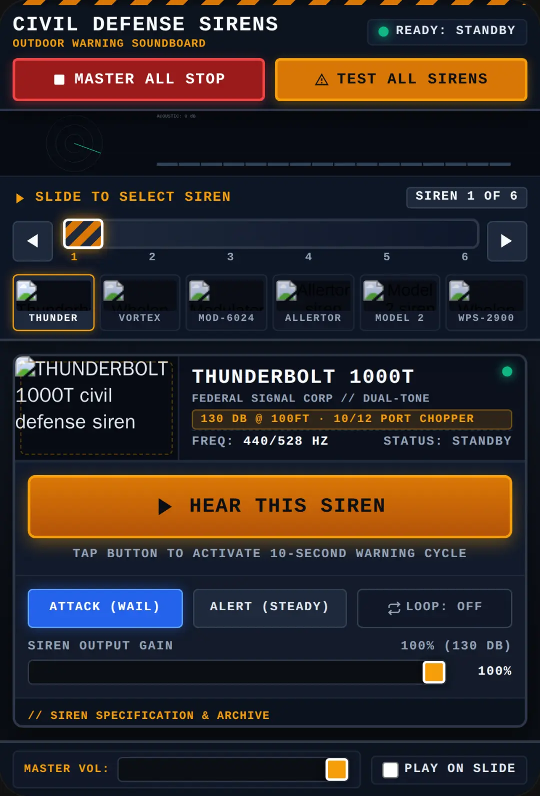Civil Defense Siren Soundboard cover