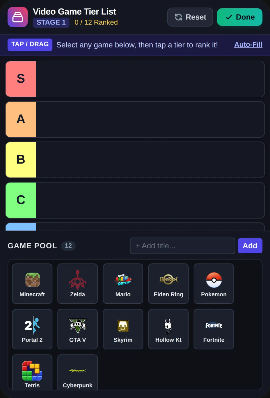 Video Game Tier List cover