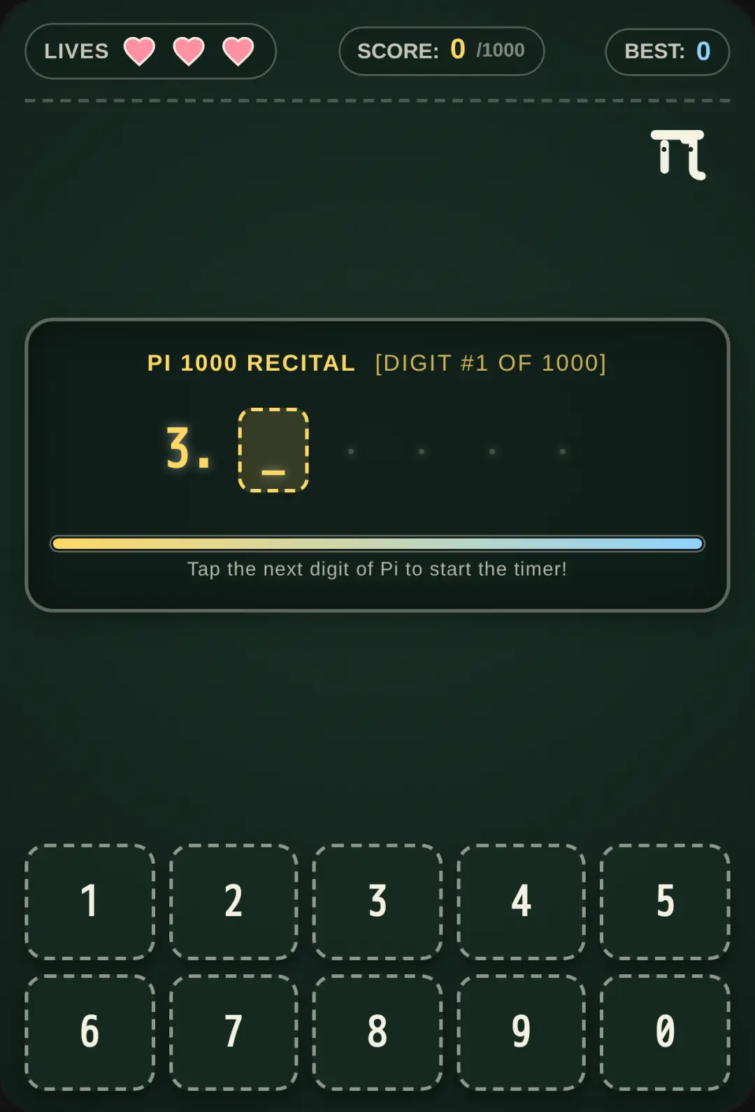 Type 1000 digit of π cover