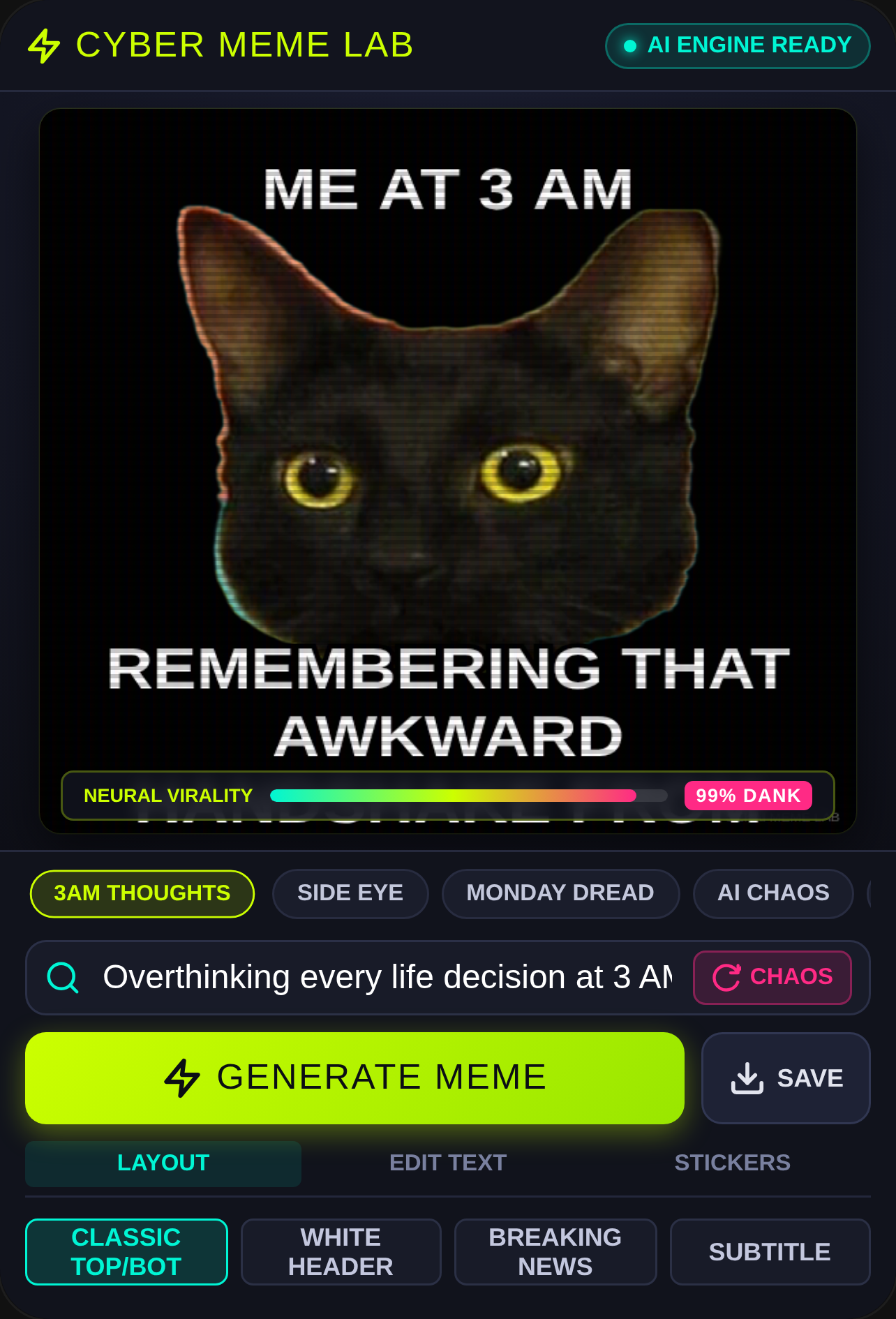 CYBER MEME LAB - AI Meme Generator cover