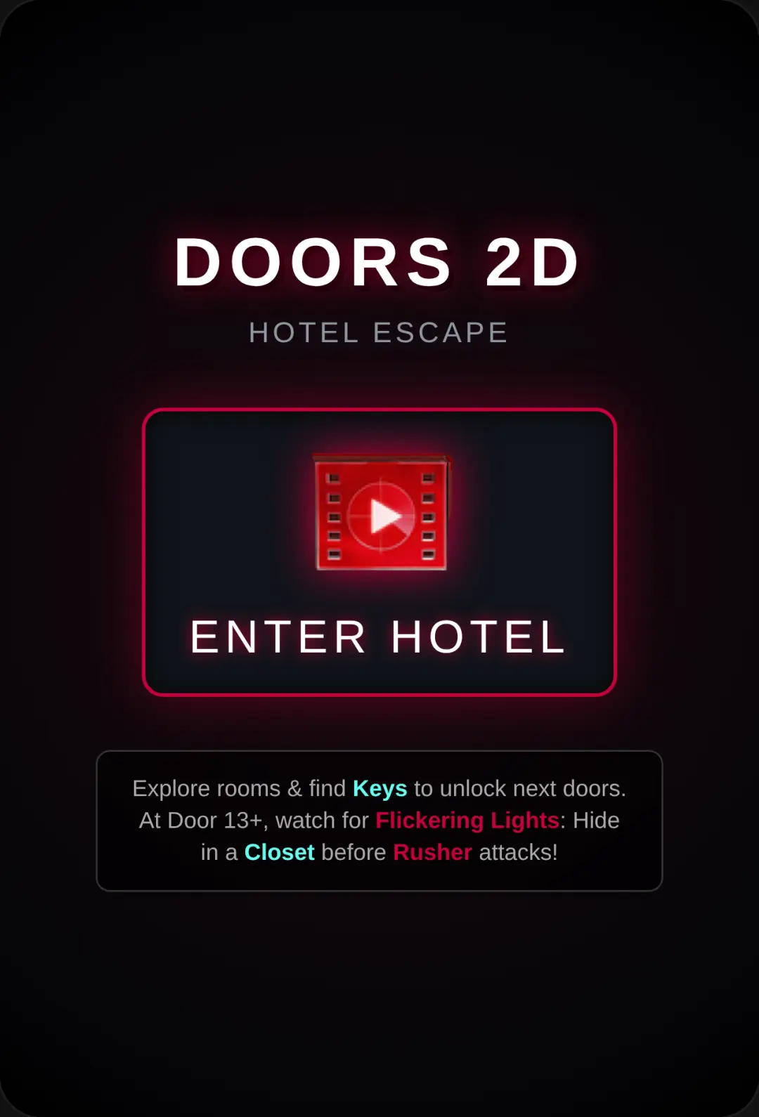 Roblox Doors 2D - Hotel Escape cover