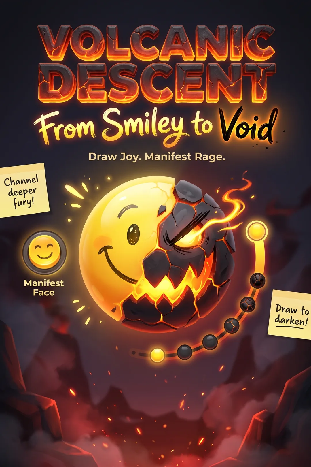 Volcanic Descent: From Smiley to Void