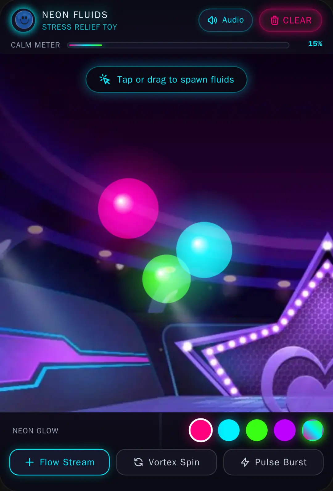 Neon Fluid Stress Relief cover