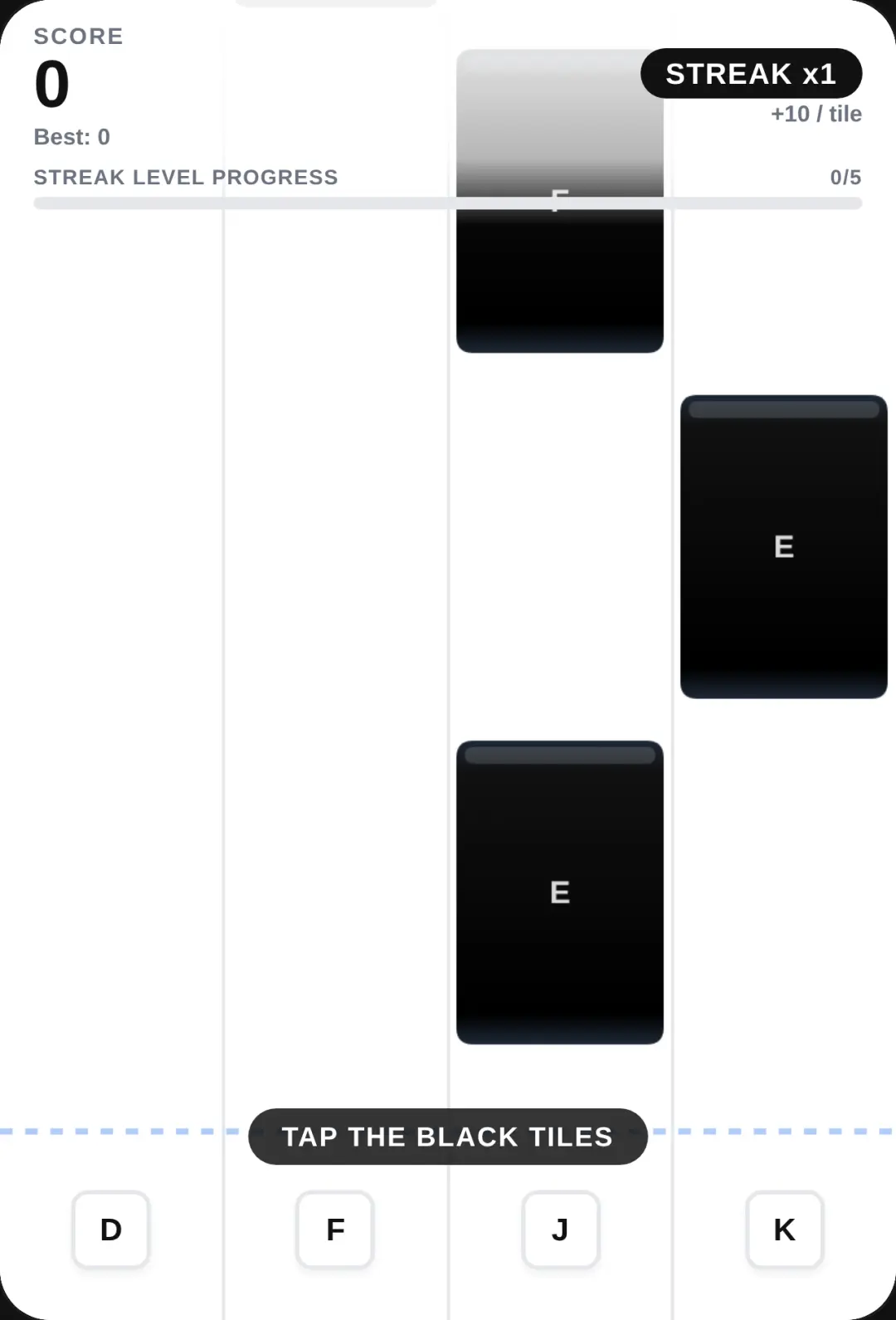Piano Tiles Streak Press the correct letter cover