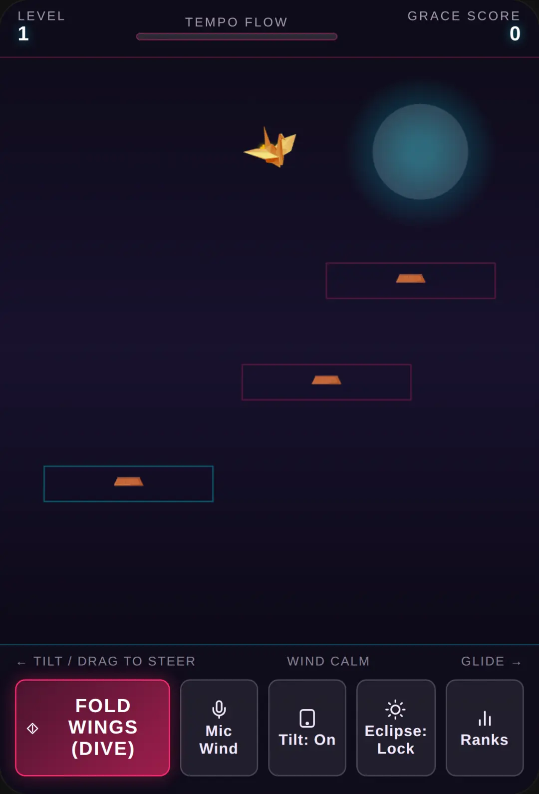 Neon Origami Crane - Gravity Shift Flight cover