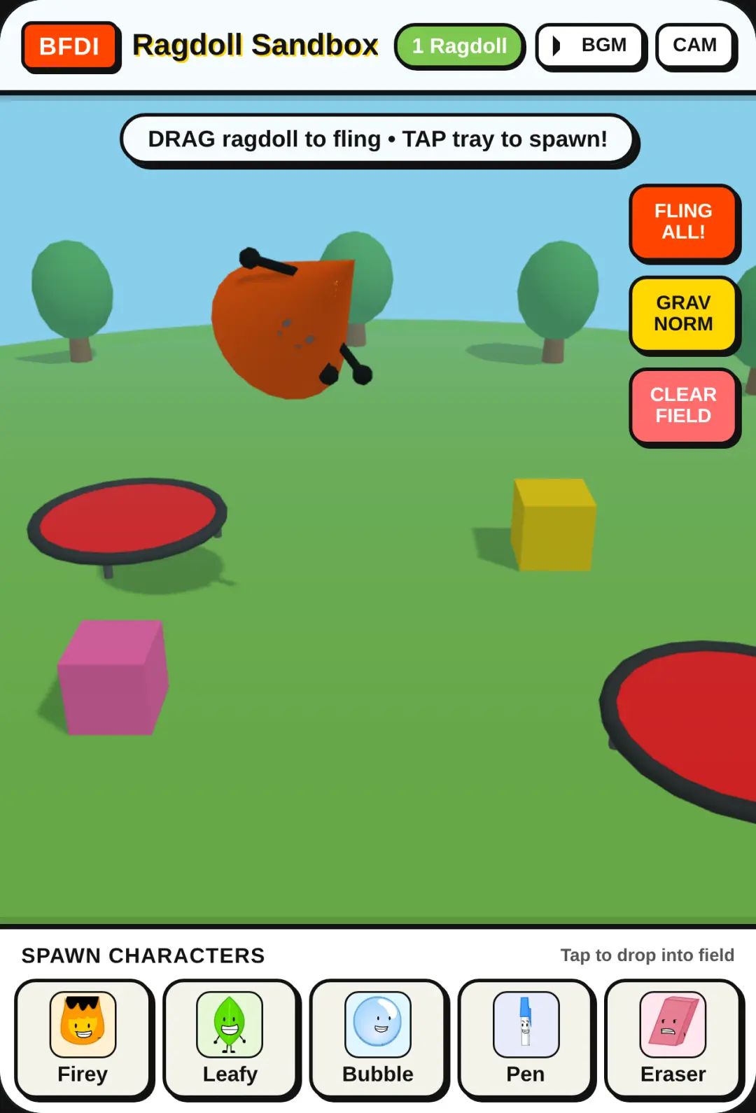 BFDI Ragdolls 3D Sandbox cover