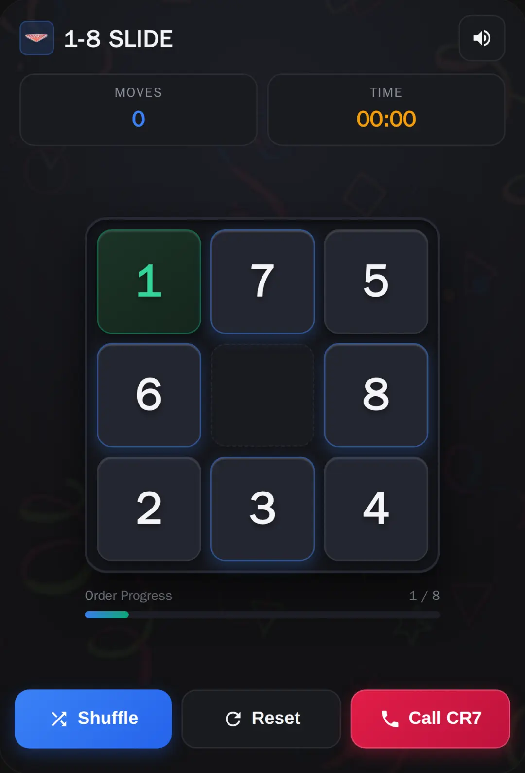 Retro Arcade Numbers 1-8 Slide cover