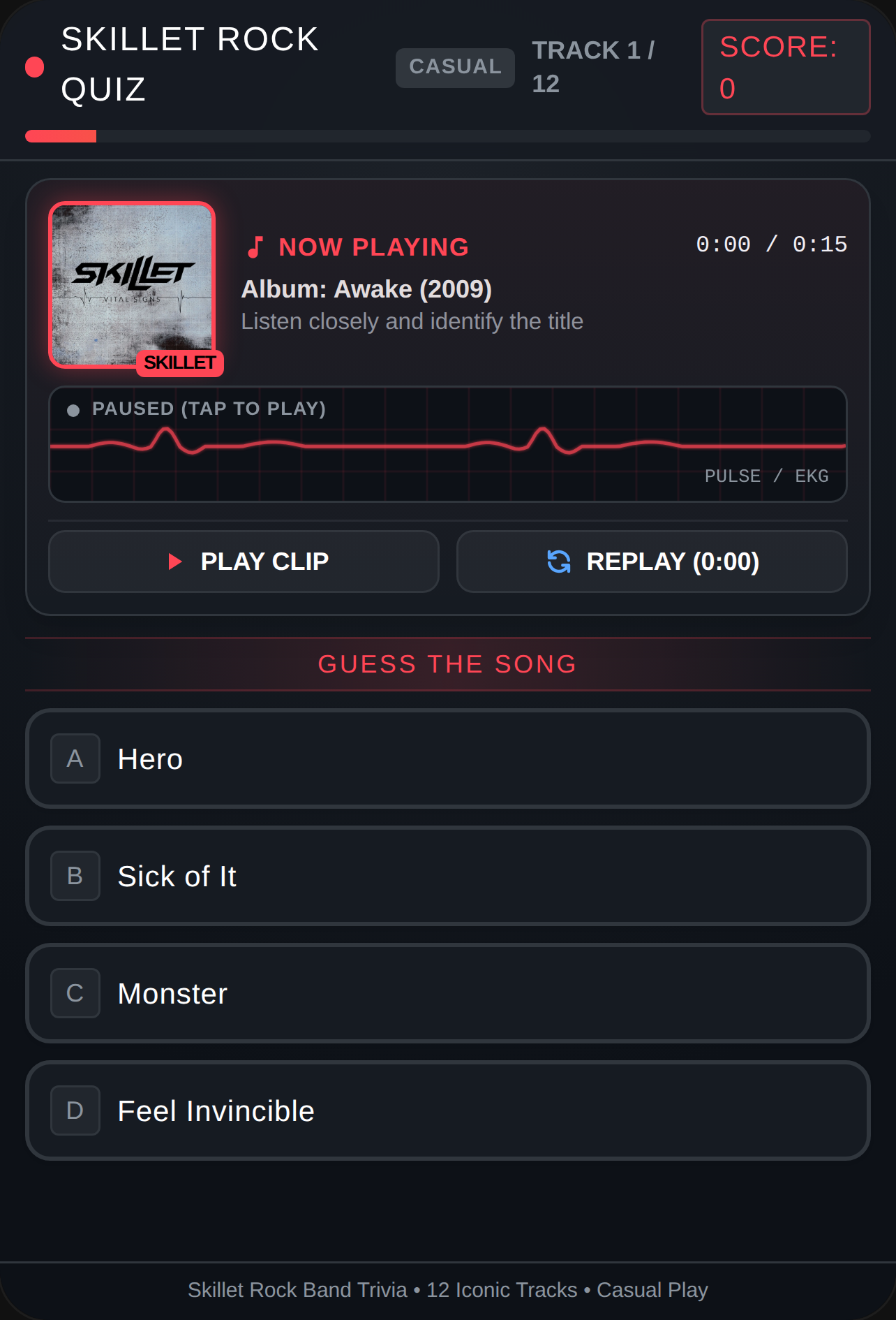 Skillet Rock Quiz — Guess the Song cover