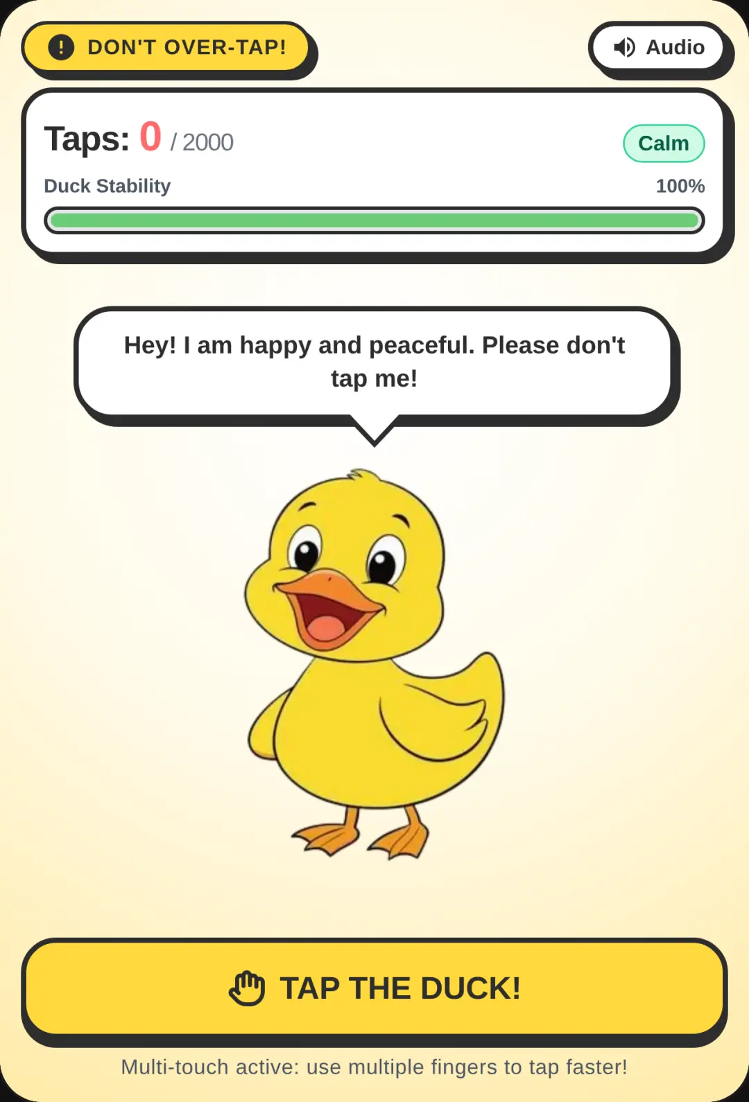 Crazy Tapping Duck DONT OVER TAP cover