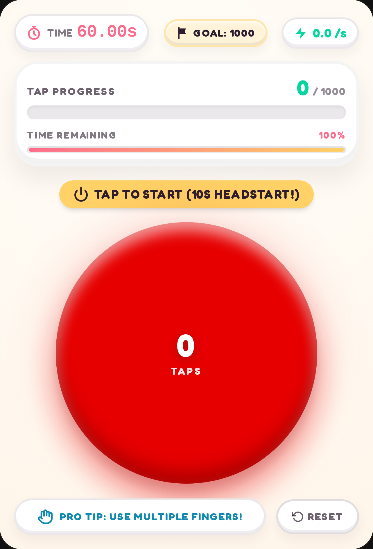 1000 Taps in 60s Challenge cover