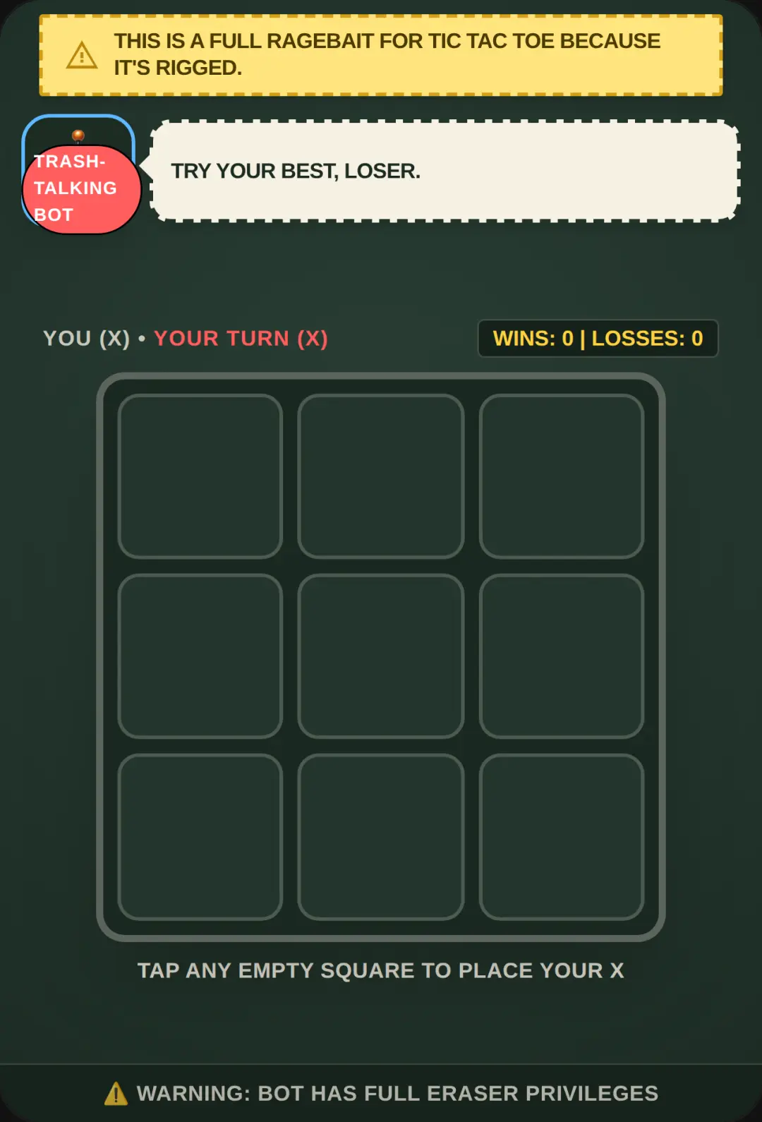 Ragebait Tic-Tac-Toe cover