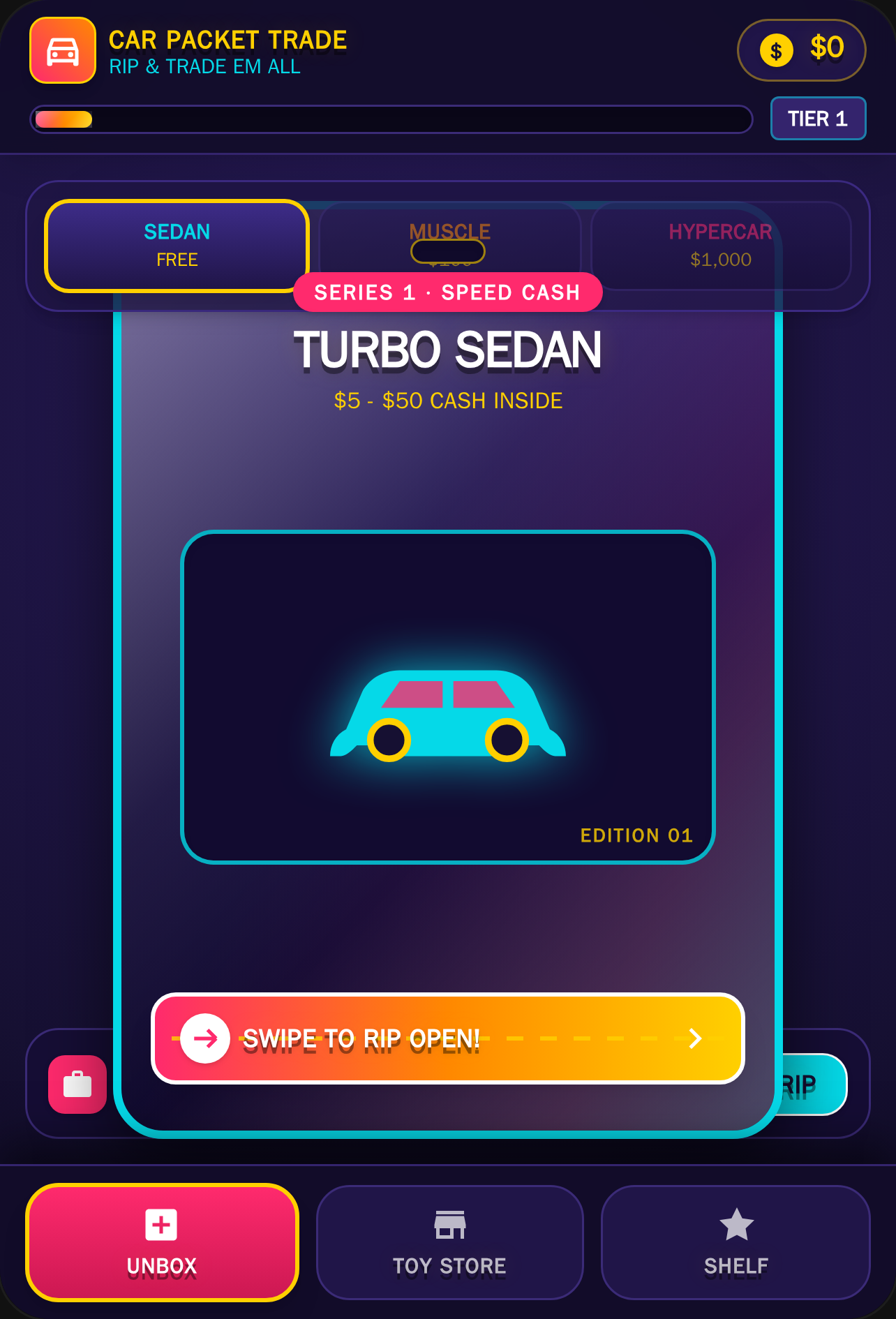 Car Packet Cash & Toy Trade cover