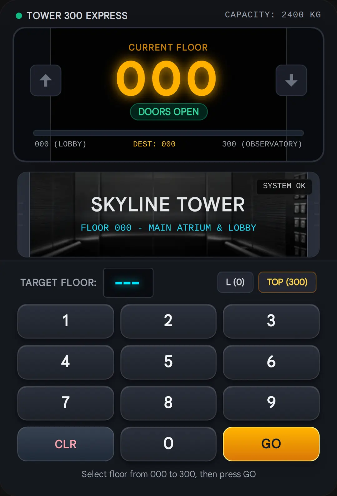 Elevator Floor 000 to 300 Simulator cover