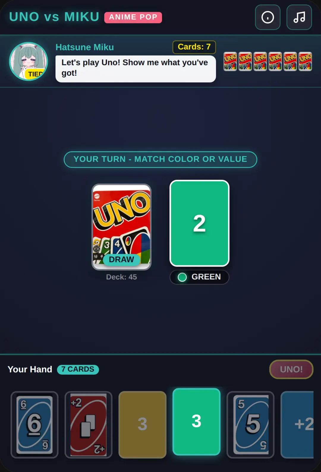 Uno vs Miku cover